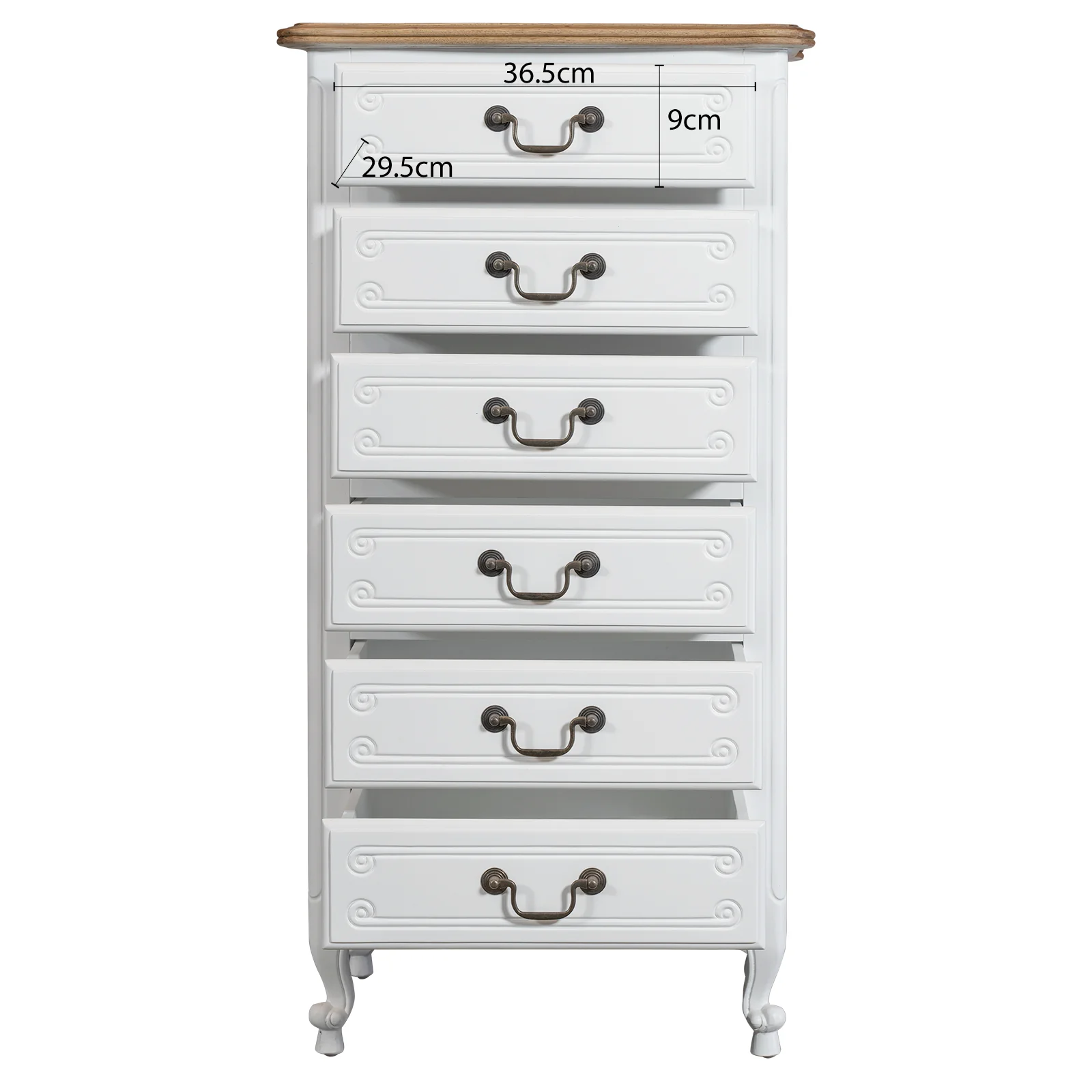 French Provincial Louis 6 Drawer Tallboy Cabinet - Image 12