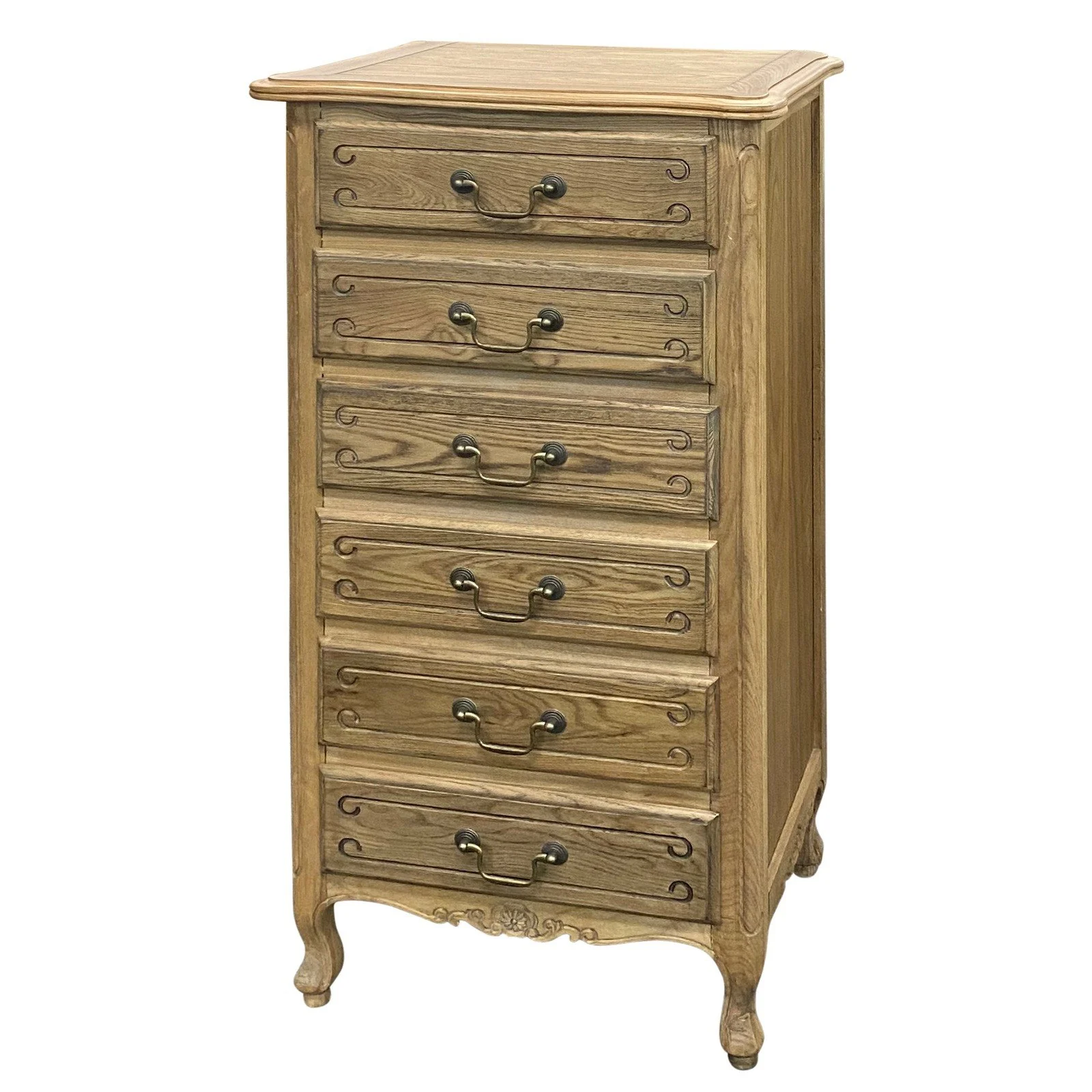 French Provincial Louis 6 Drawer Tallboy Cabinet - Image 15