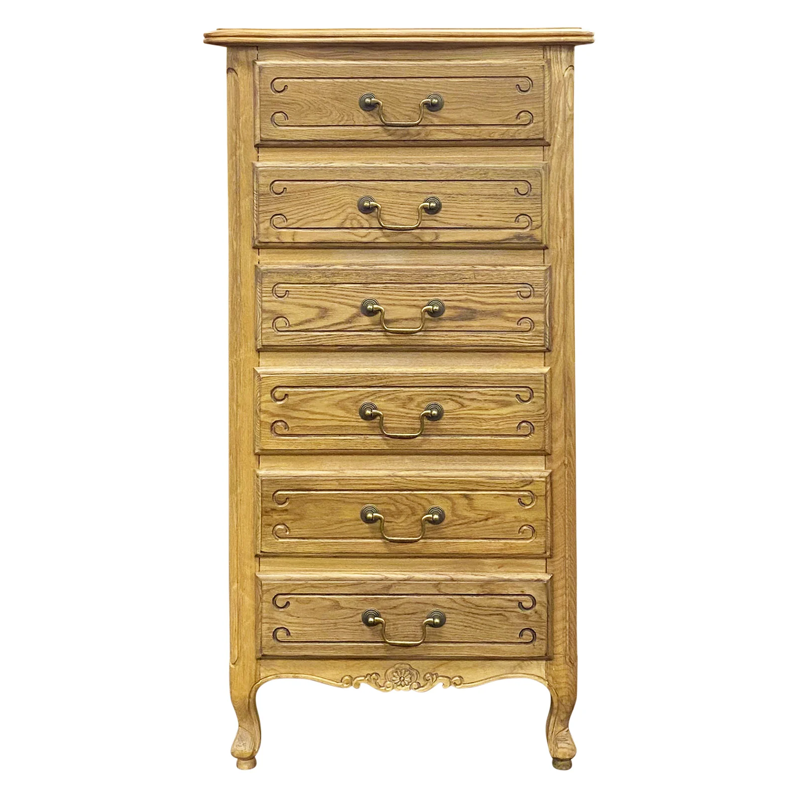 French Provincial Louis 6 Drawer Tallboy Cabinet - Image 17