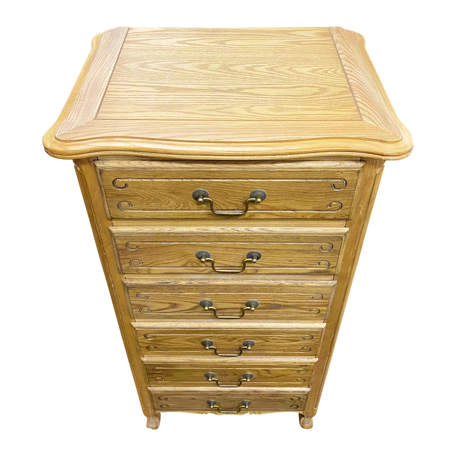French Provincial Louis 6 Drawer Tallboy Cabinet - Image 20