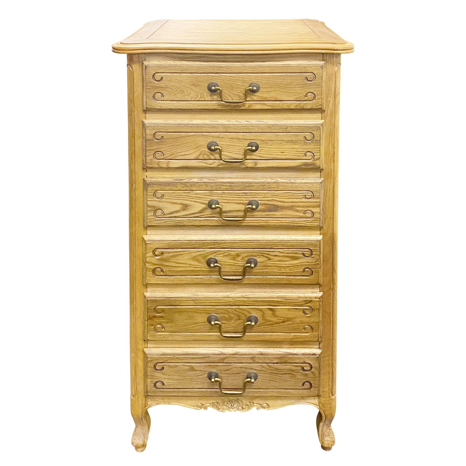 French Provincial Louis 6 Drawer Tallboy Cabinet - Image 21