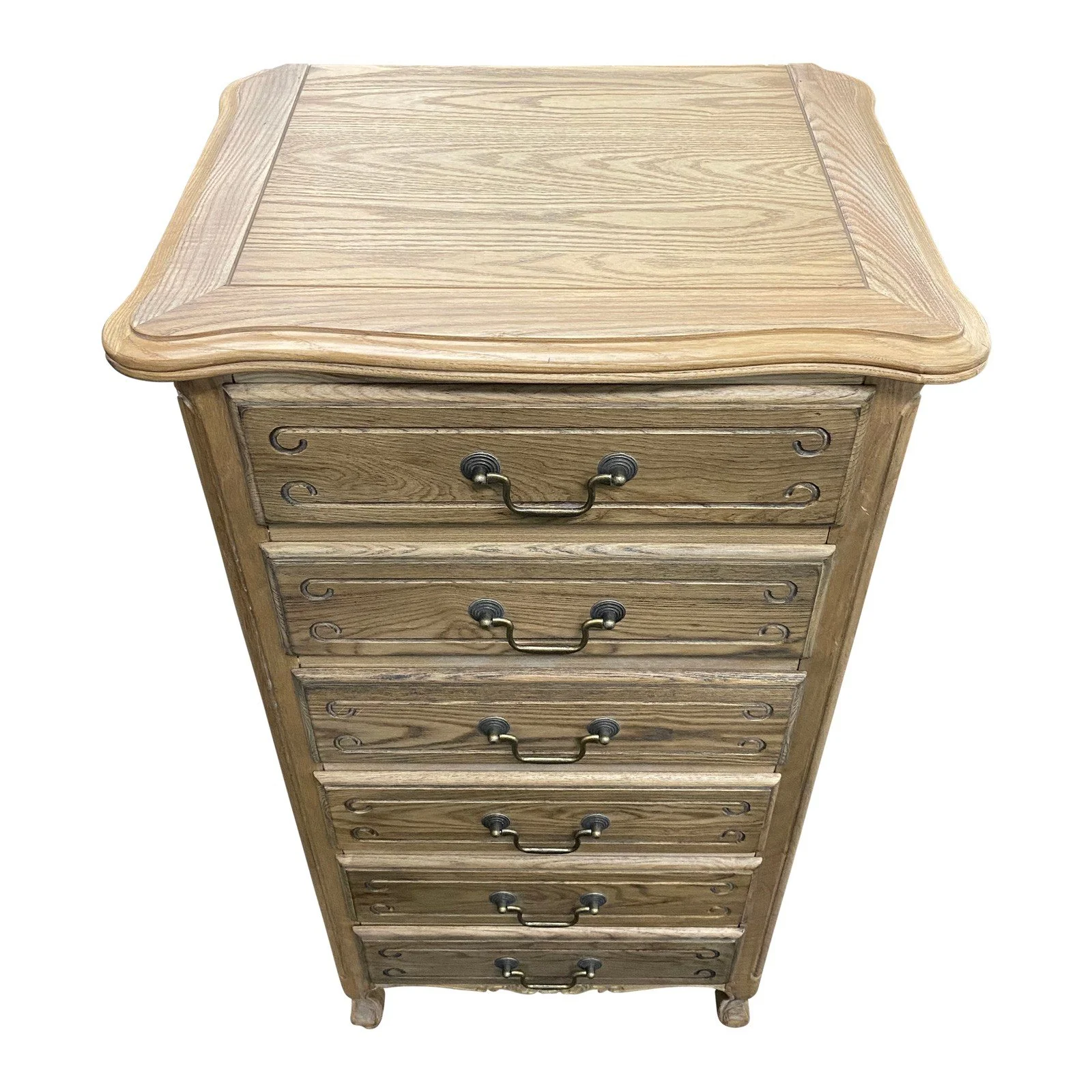 French Provincial Louis 6 Drawer Tallboy Cabinet - Image 23