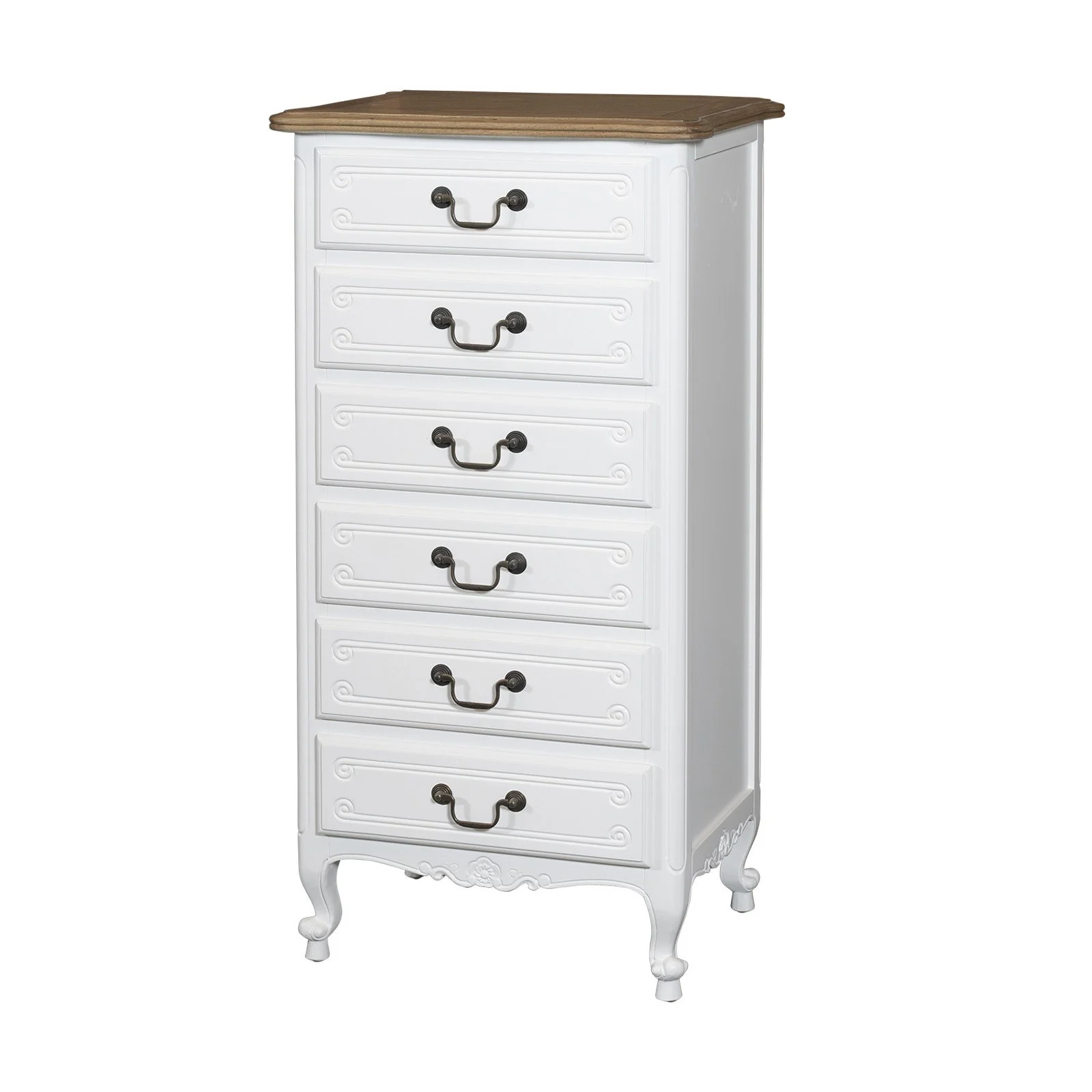 French Provincial Louis 6 Drawer Tallboy Cabinet - Image 3
