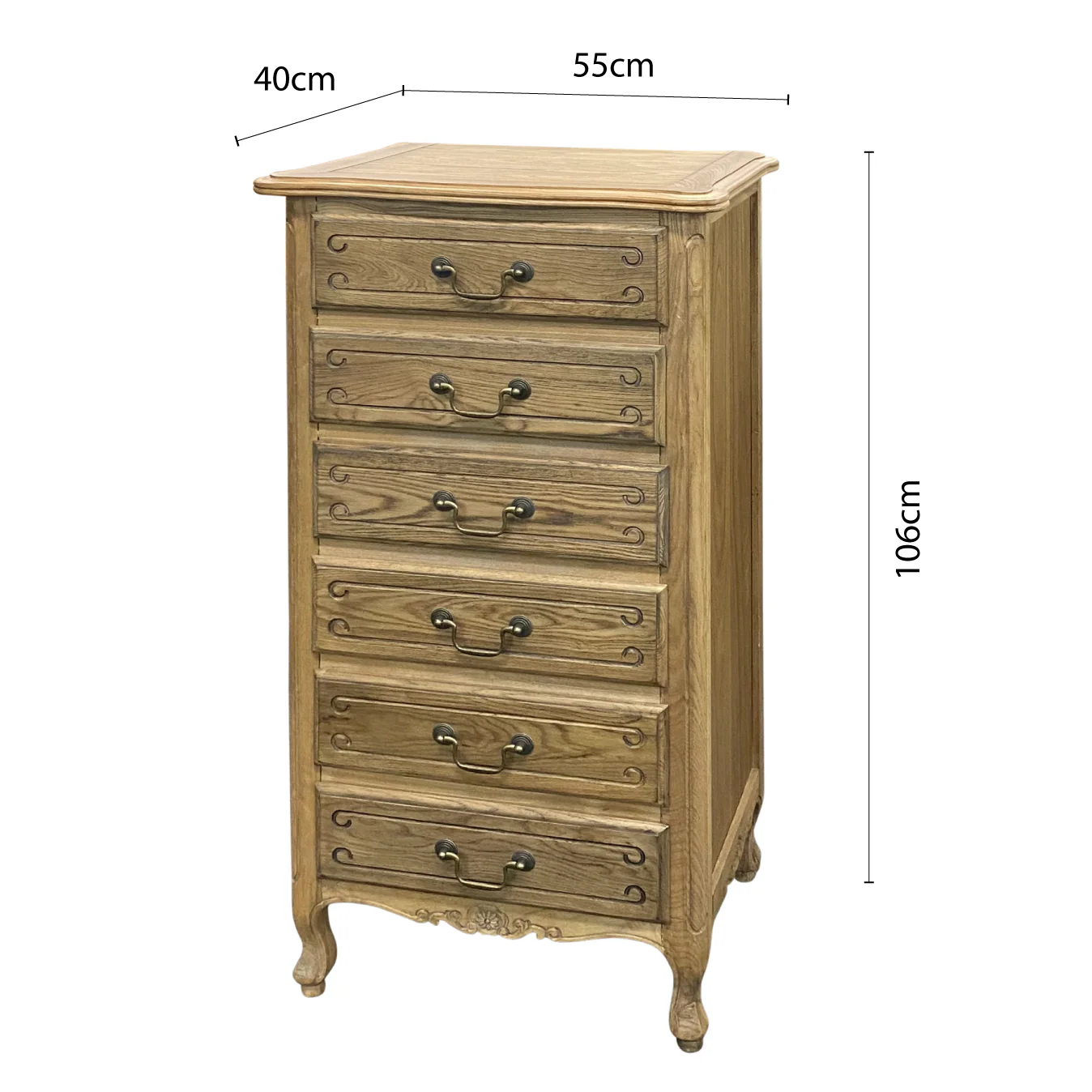 French Provincial Louis 6 Drawer Tallboy Cabinet - Image 30