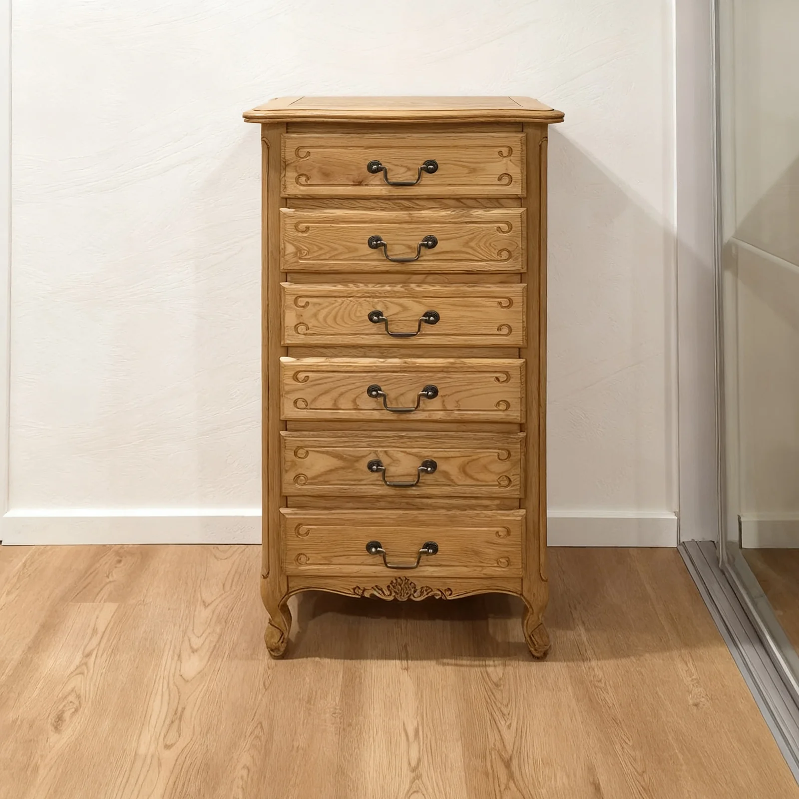 French Provincial Louis 6 Drawer Tallboy Cabinet - Image 32