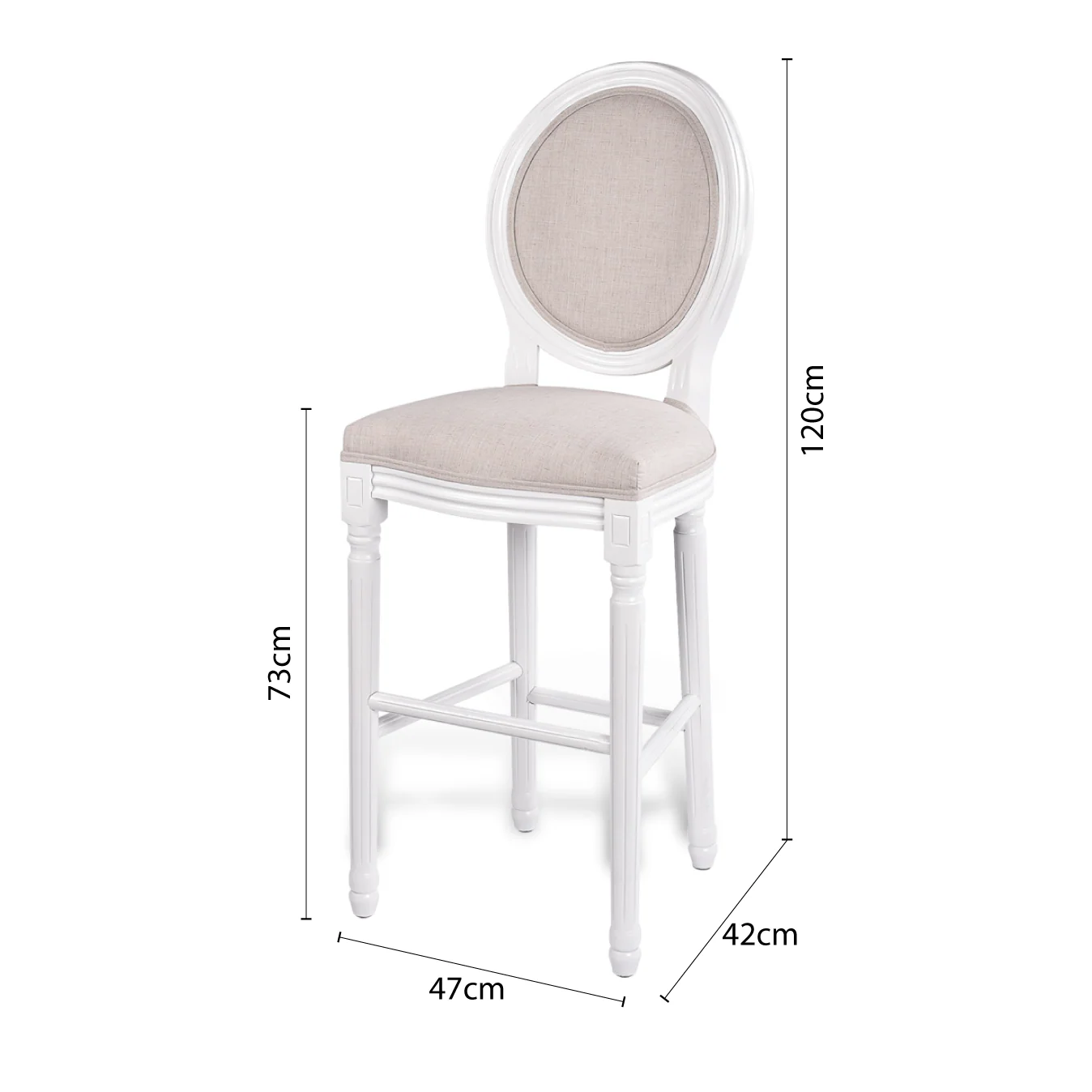 (Factory Second) French Provincial Louis Bar Stool - Image 10