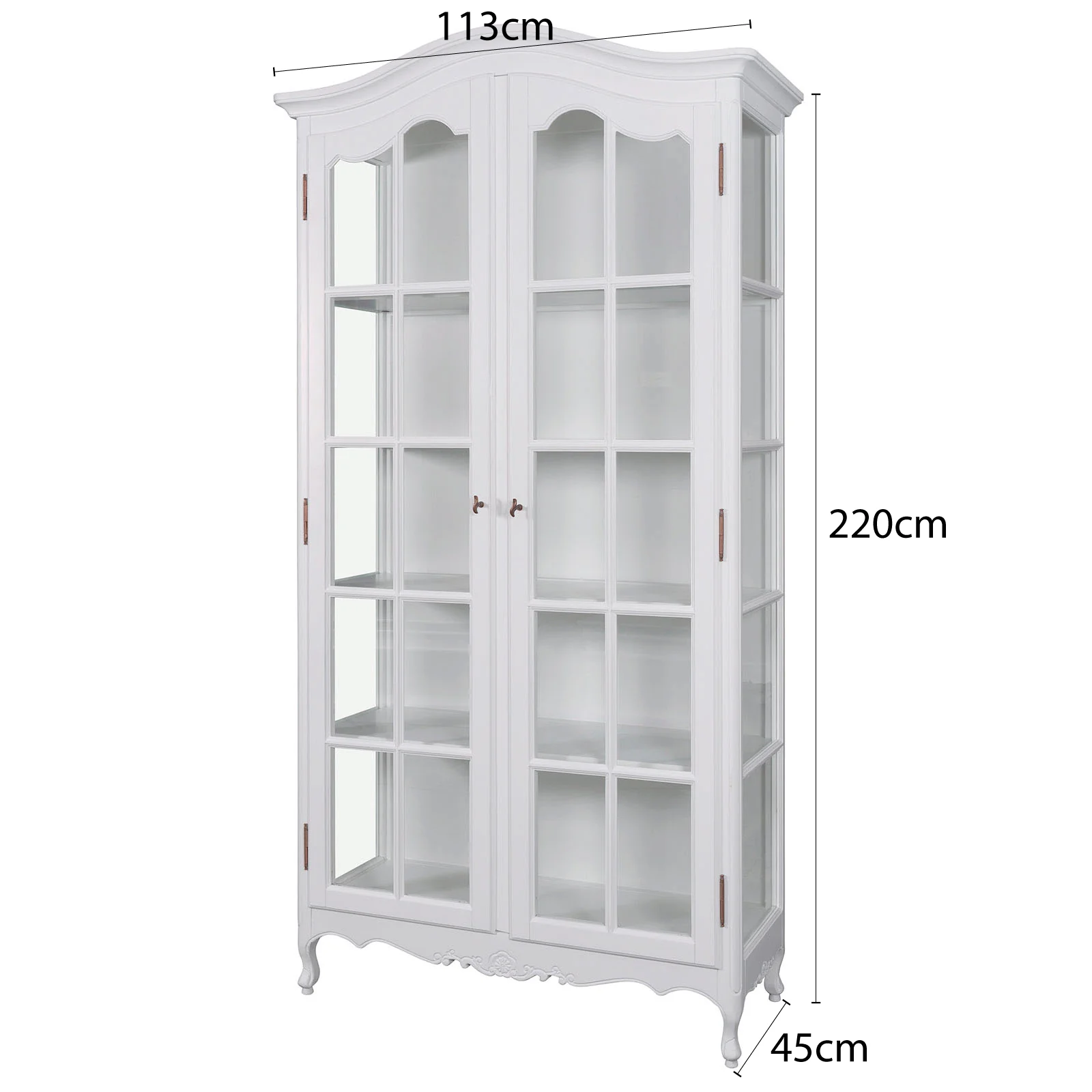 French Provincial Louis Classic Glass Display Cabinet Bookcase - Image 12