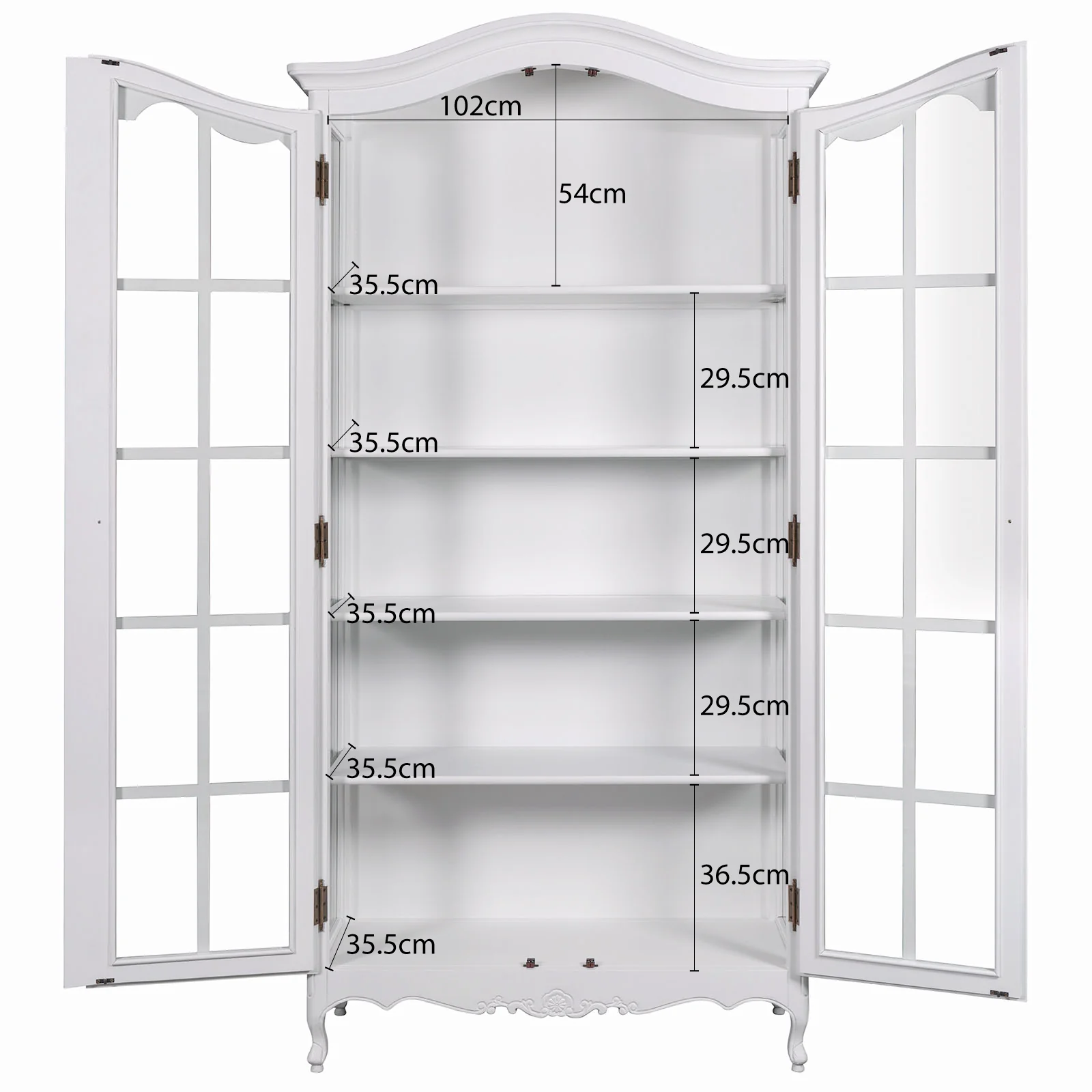 French Provincial Louis Classic Glass Display Cabinet Bookcase - Image 13