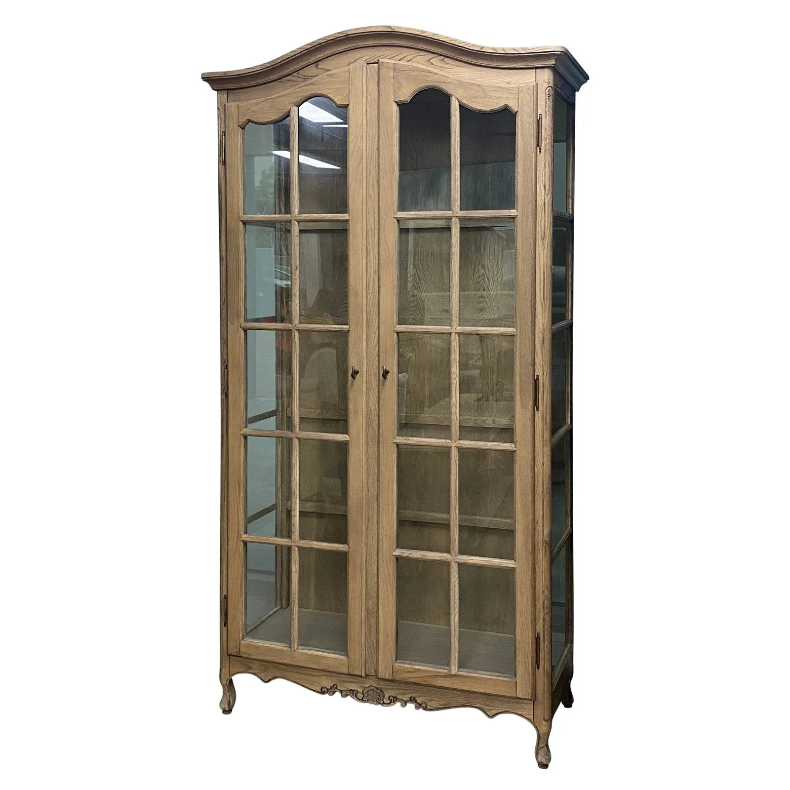 French Provincial Louis Classic Glass Display Cabinet Bookcase - Image 16