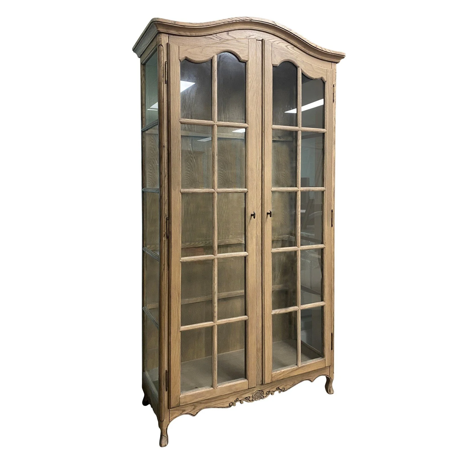 French Provincial Louis Classic Glass Display Cabinet Bookcase - Image 17
