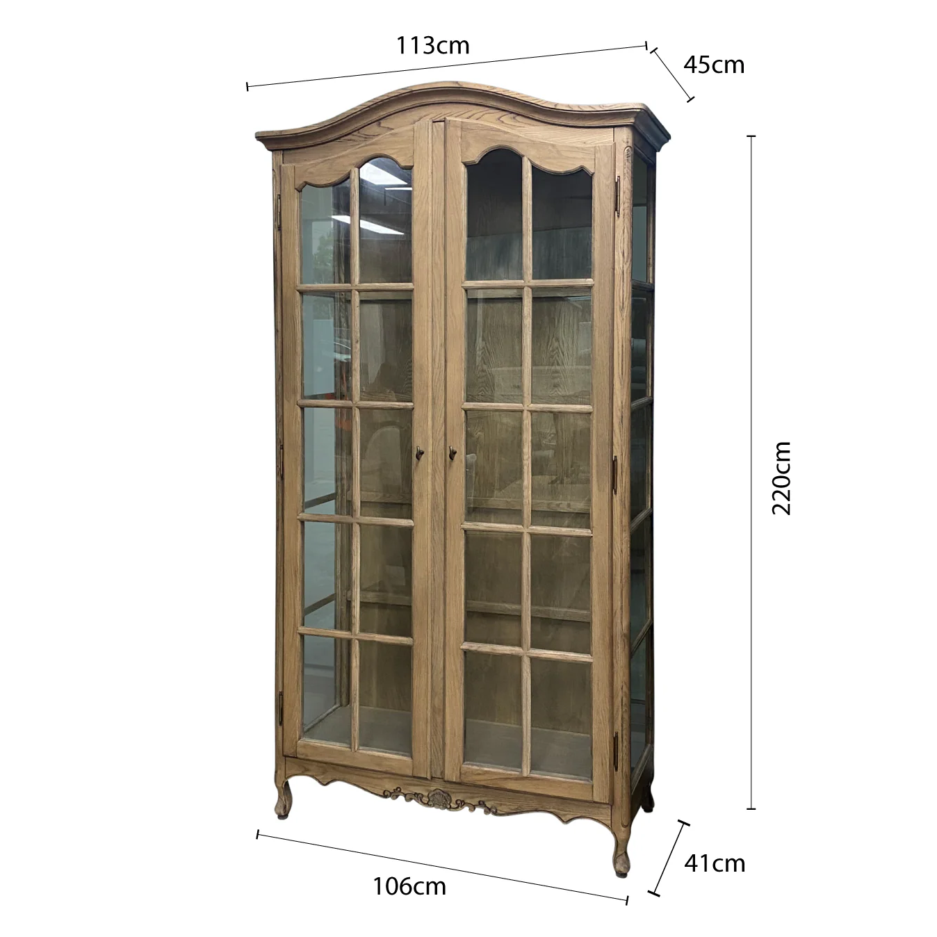 French Provincial Louis Classic Glass Display Cabinet Bookcase - Image 26
