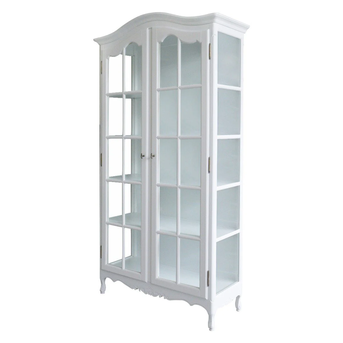 French Provincial Louis Classic Glass Display Cabinet Bookcase - Image 3