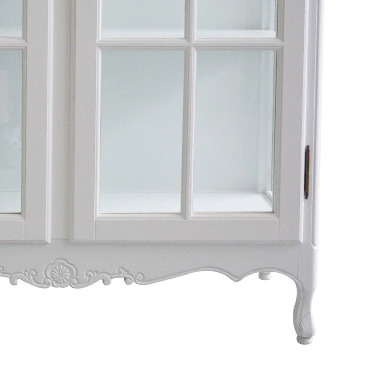 French Provincial Louis Classic Glass Display Cabinet Bookcase - Image 7
