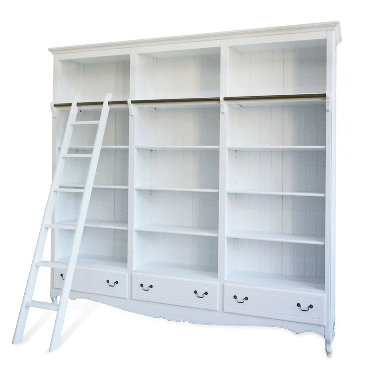 Early Bird Pre-order: Extra $1,000 OFF - French Provincial Louis Classic Library Bookcase with Ladder - Image 4