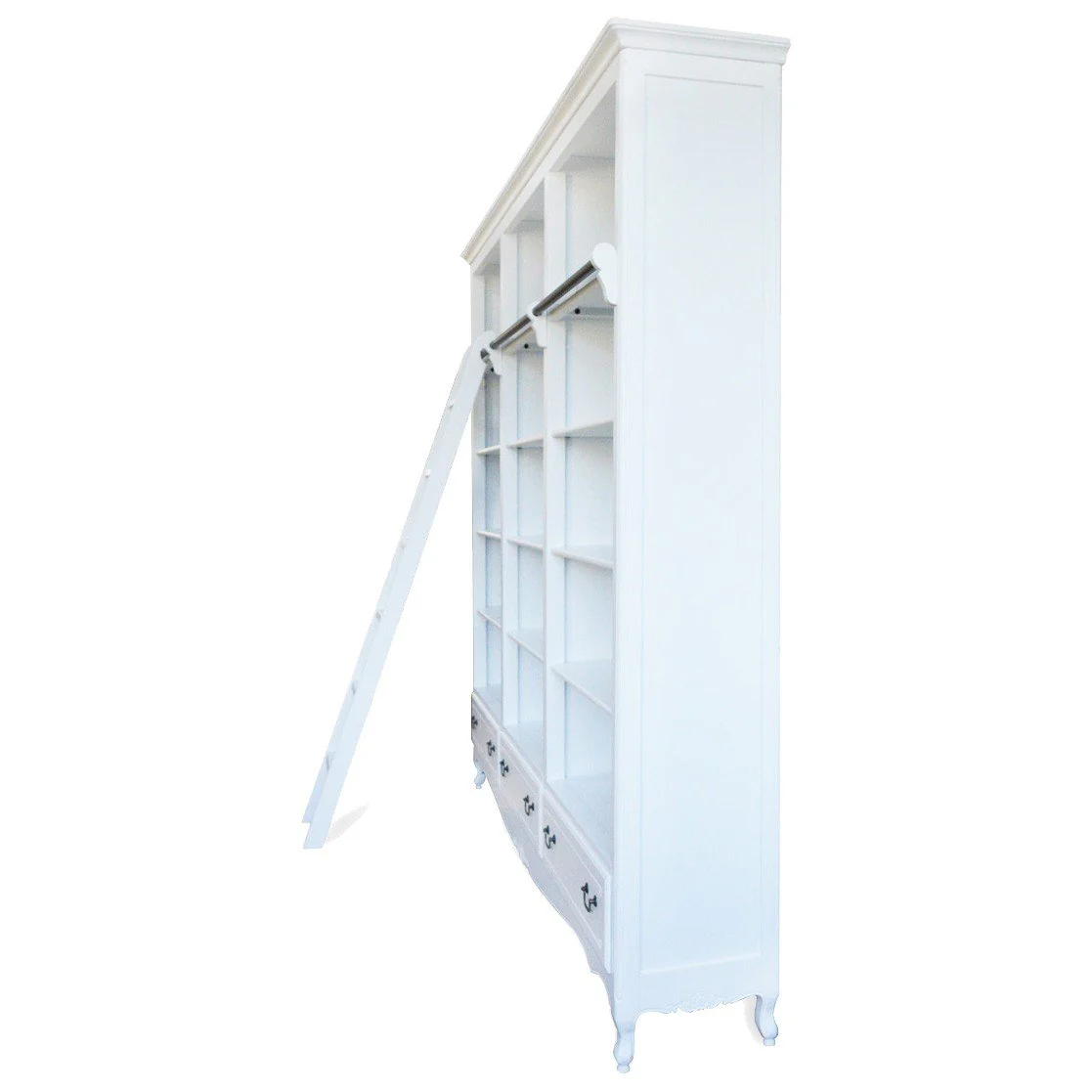 Early Bird Pre-order: Extra $1,000 OFF - French Provincial Louis Classic Library Bookcase with Ladder - Image 5