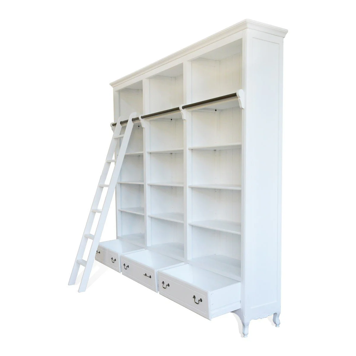 Early Bird Pre-order: Extra $1,000 OFF - French Provincial Louis Classic Library Bookcase with Ladder - Image 6