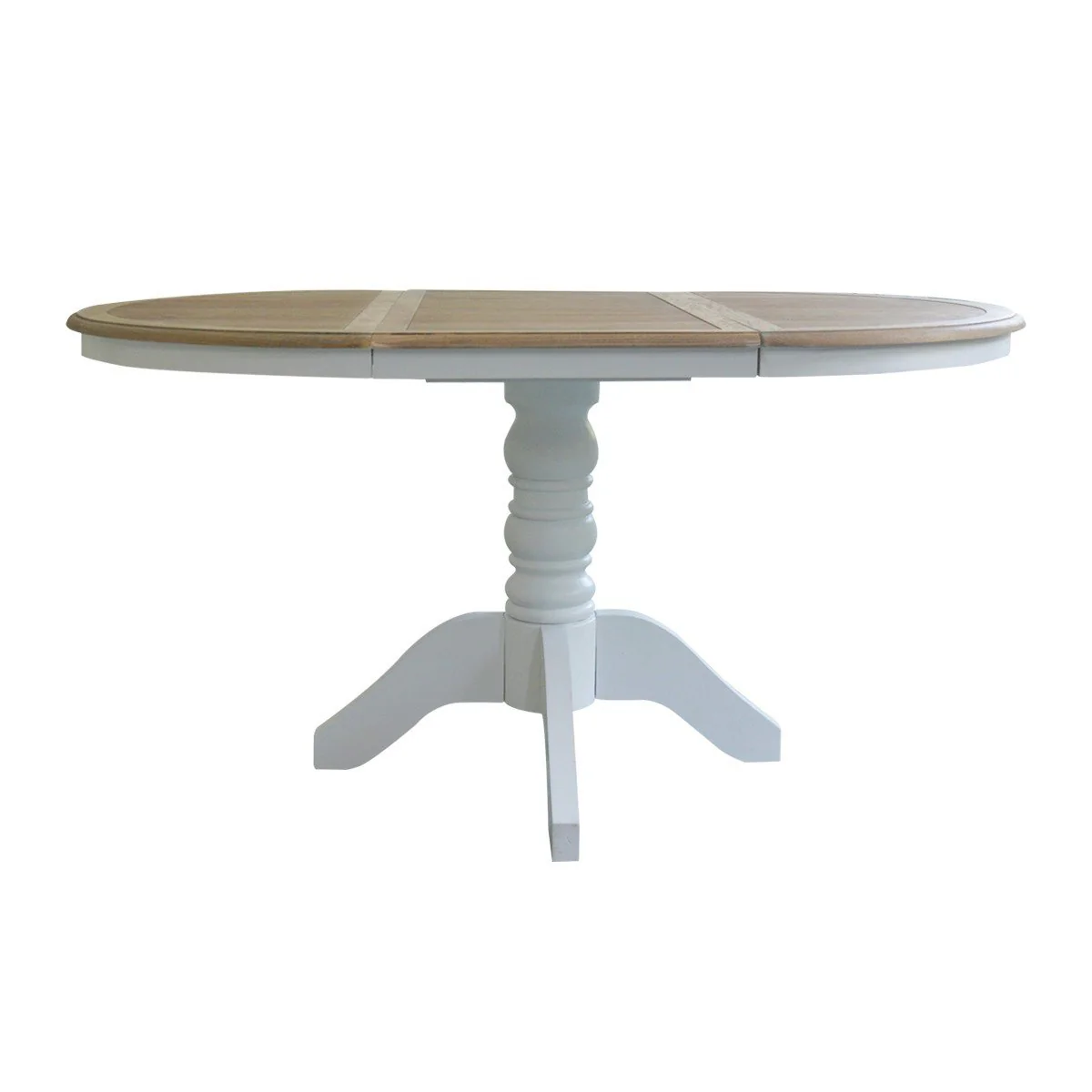French Provincial Louis Extendable Round Dining Table - Image 7