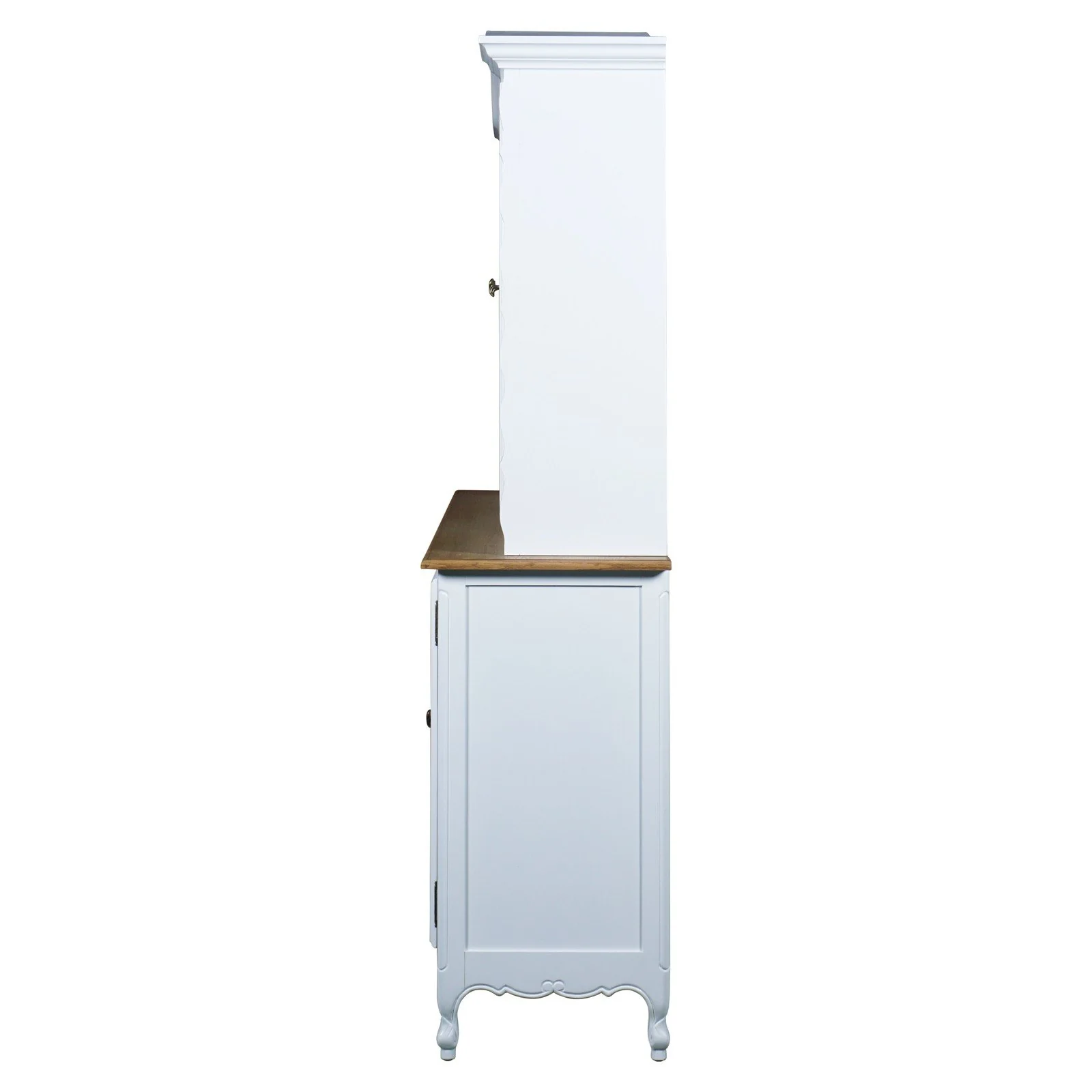 French Provincial Louis Glass Display Buffet and Hutch Kitchen Dresser Cabinet - Image 4