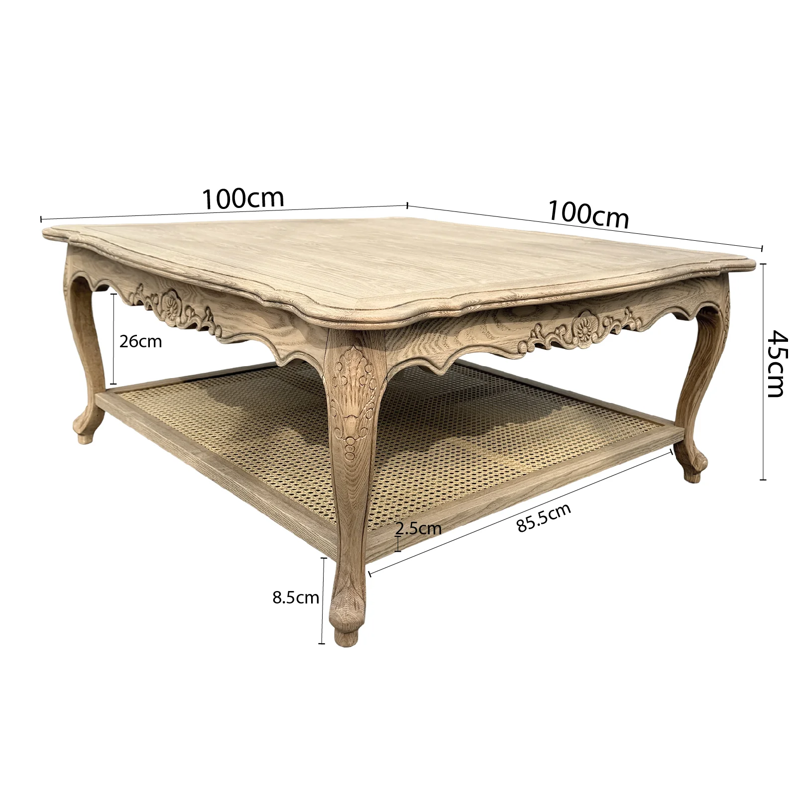 French Provincial Louis Square Coffee & Tea Table - Image 22