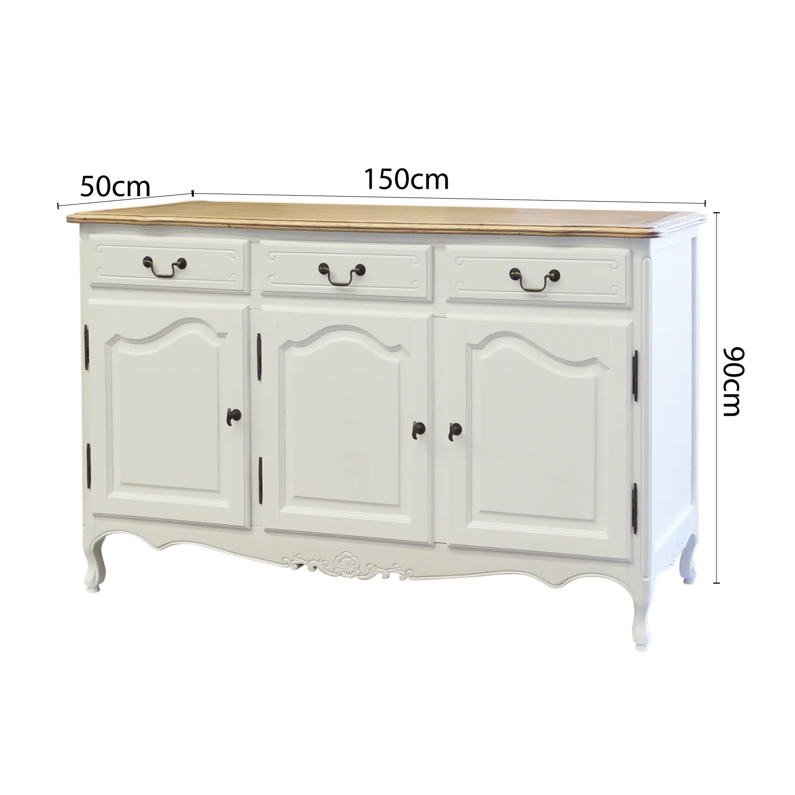 French Provincial Louis Vintage Buffet Cabinet - Image 27