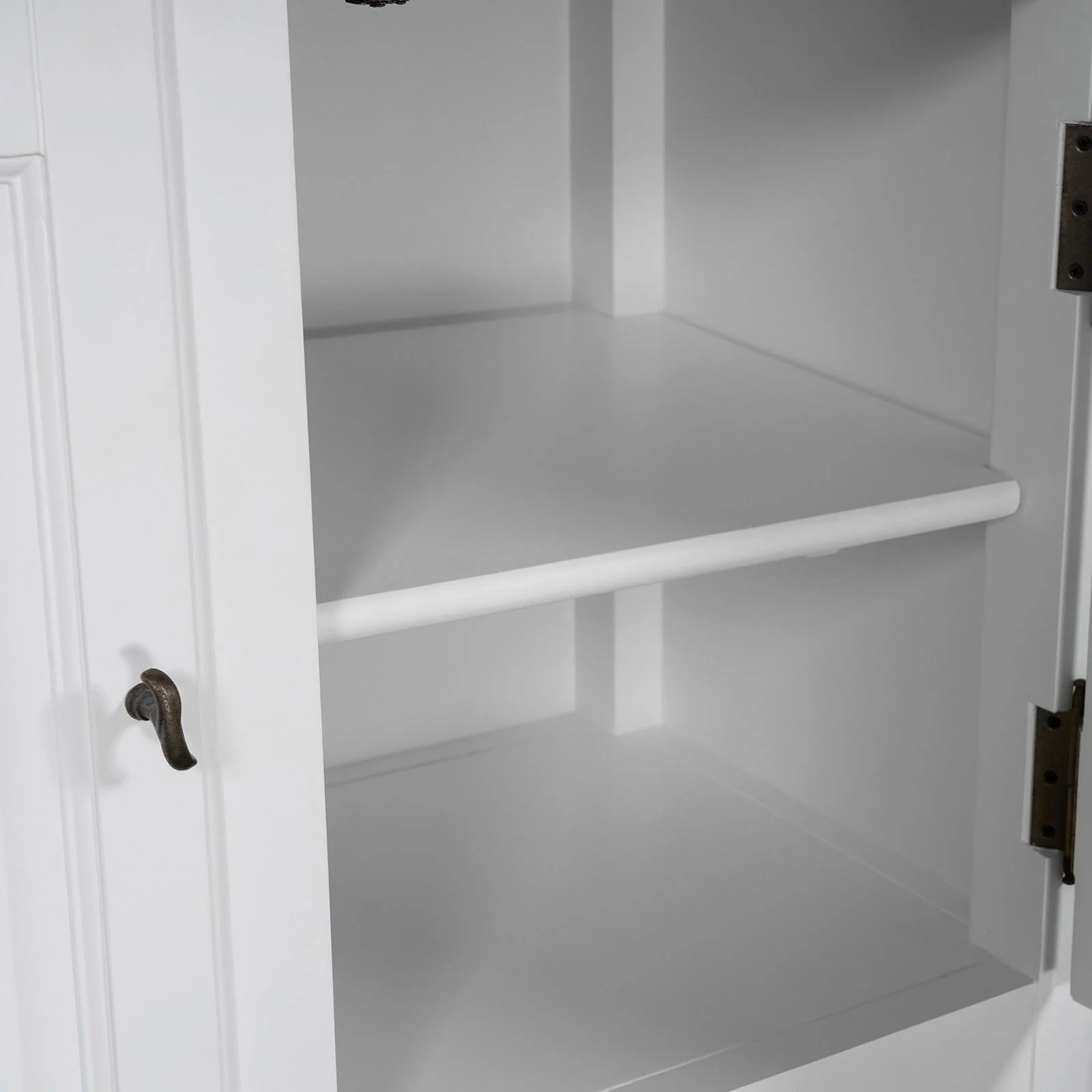 French Provincial Louis Vintage Glass Display Buffet and Hutch Cupboard Cabinet - Image 12