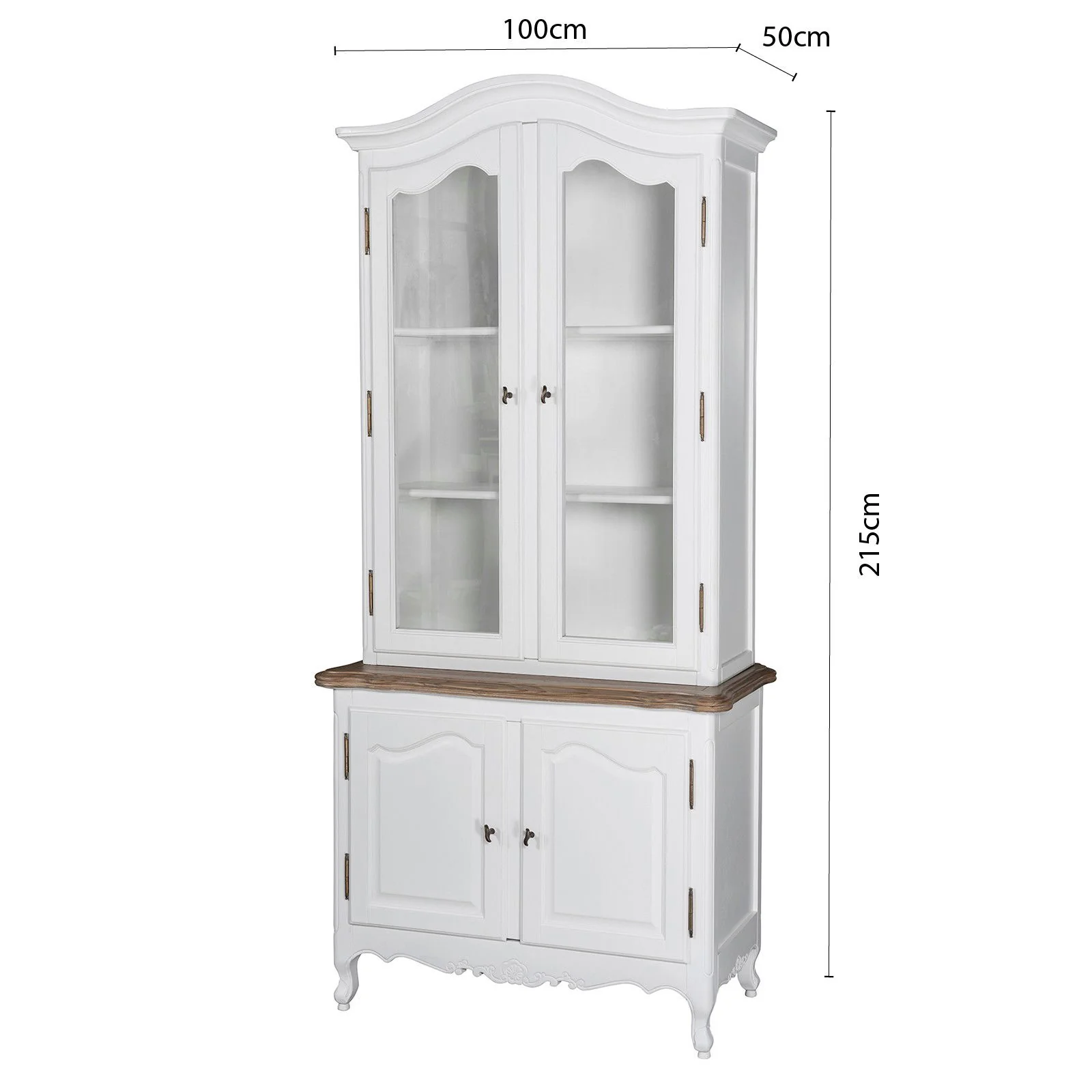 French Provincial Louis Vintage Glass Display Buffet and Hutch Cupboard Cabinet - Image 15
