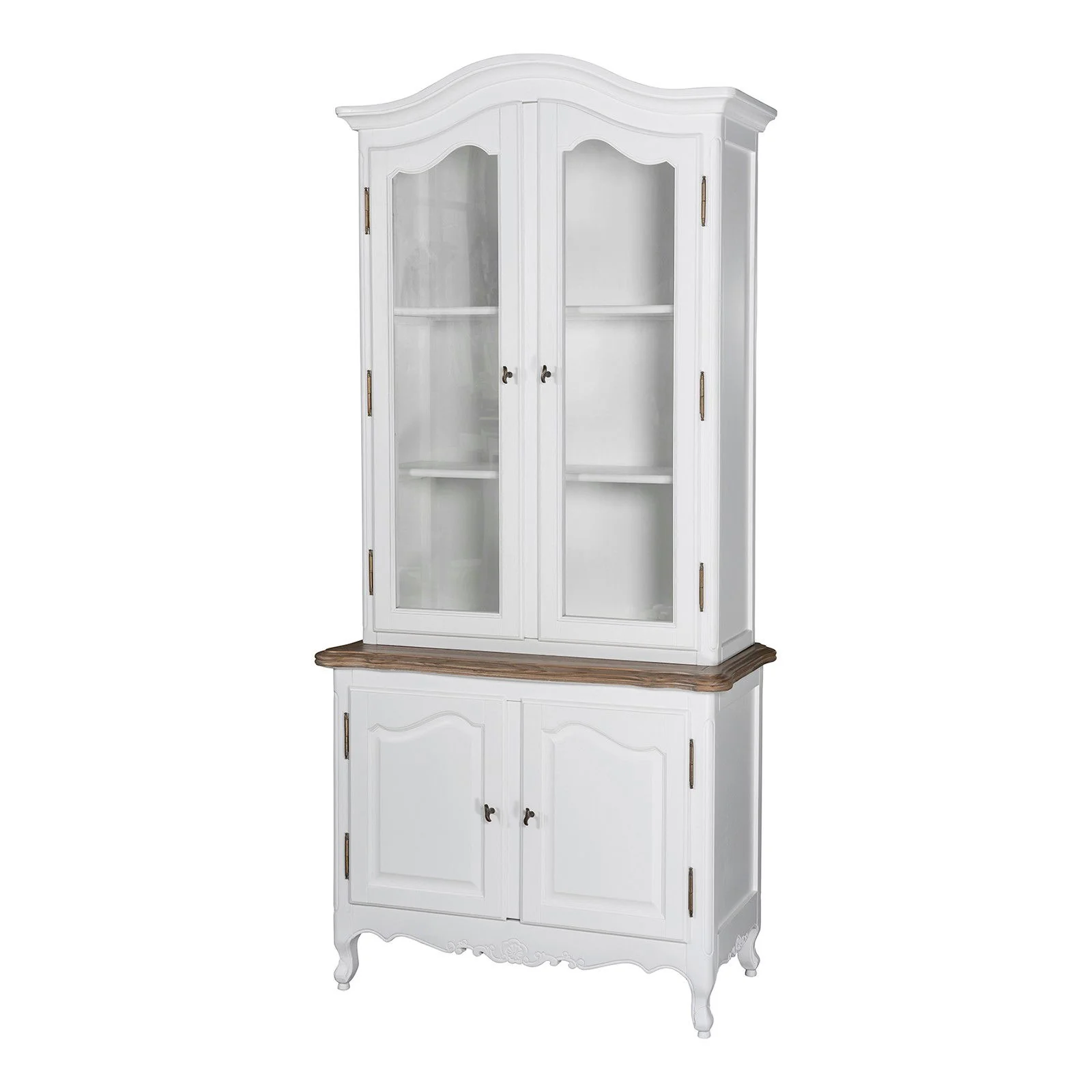 French Provincial Louis Vintage Glass Display Buffet and Hutch Cupboard Cabinet - Image 5