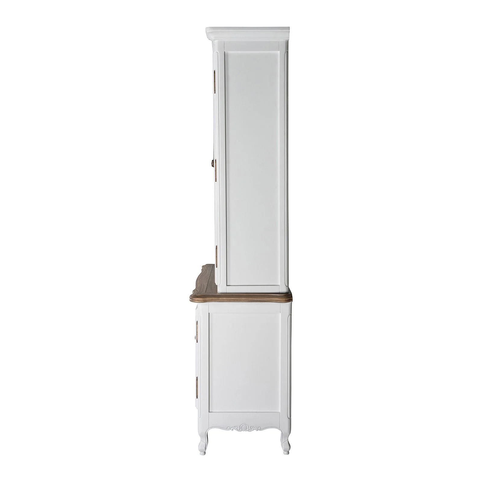 French Provincial Louis Vintage Glass Display Buffet and Hutch Cupboard Cabinet - Image 7
