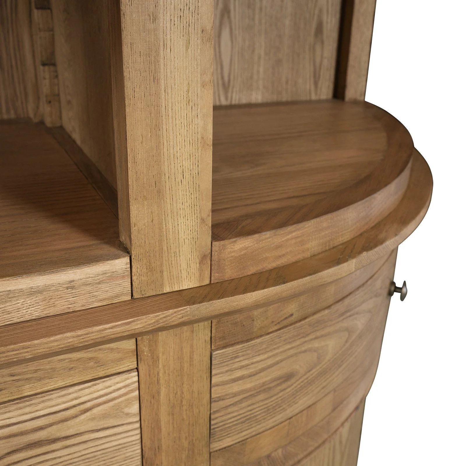 French Provincial Natural Buffet and Hutch Bookcase Sideboard Cabinet with Ladder (Pre-order extra $500 Early Bird discount) - Image 12