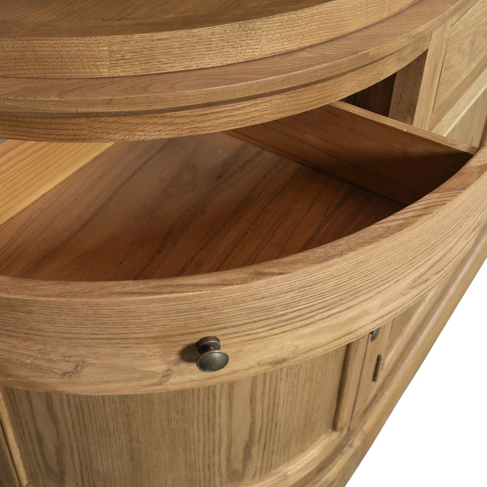 French Provincial Natural Buffet and Hutch Bookcase Sideboard Cabinet with Ladder (Pre-order extra $500 Early Bird discount) - Image 13