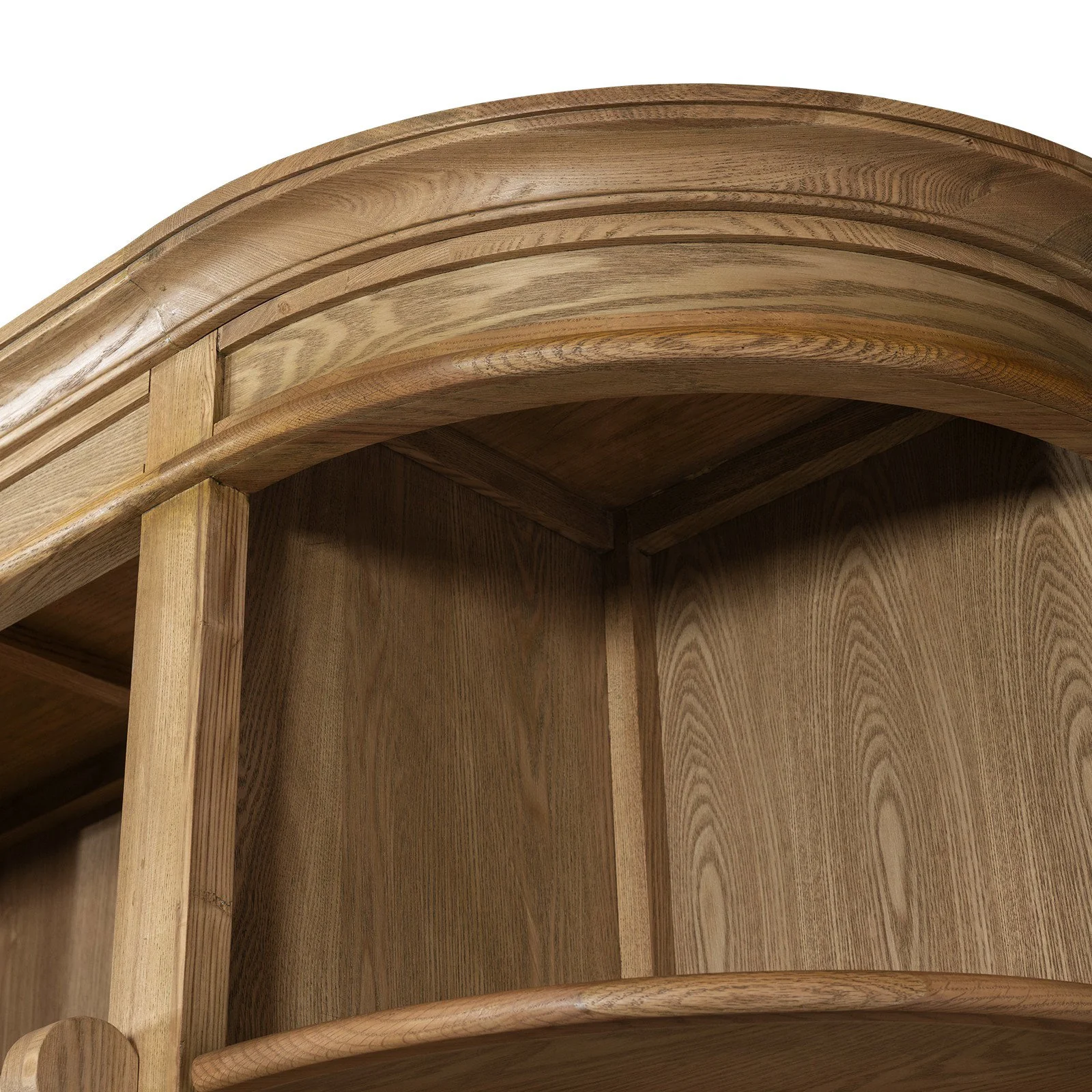 French Provincial Natural Buffet and Hutch Bookcase Sideboard Cabinet with Ladder (Pre-order extra $500 Early Bird discount) - Image 7