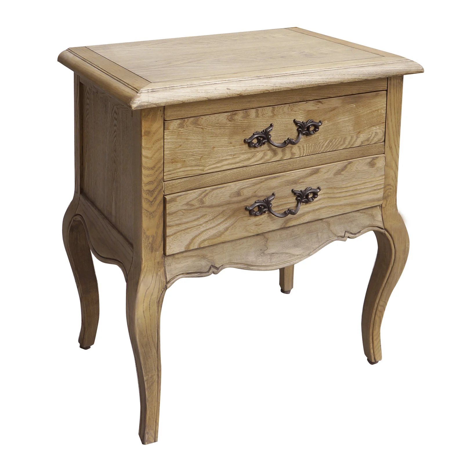 French Provincial Provence 2 Drawer Bedside Lamp Table - Image 5