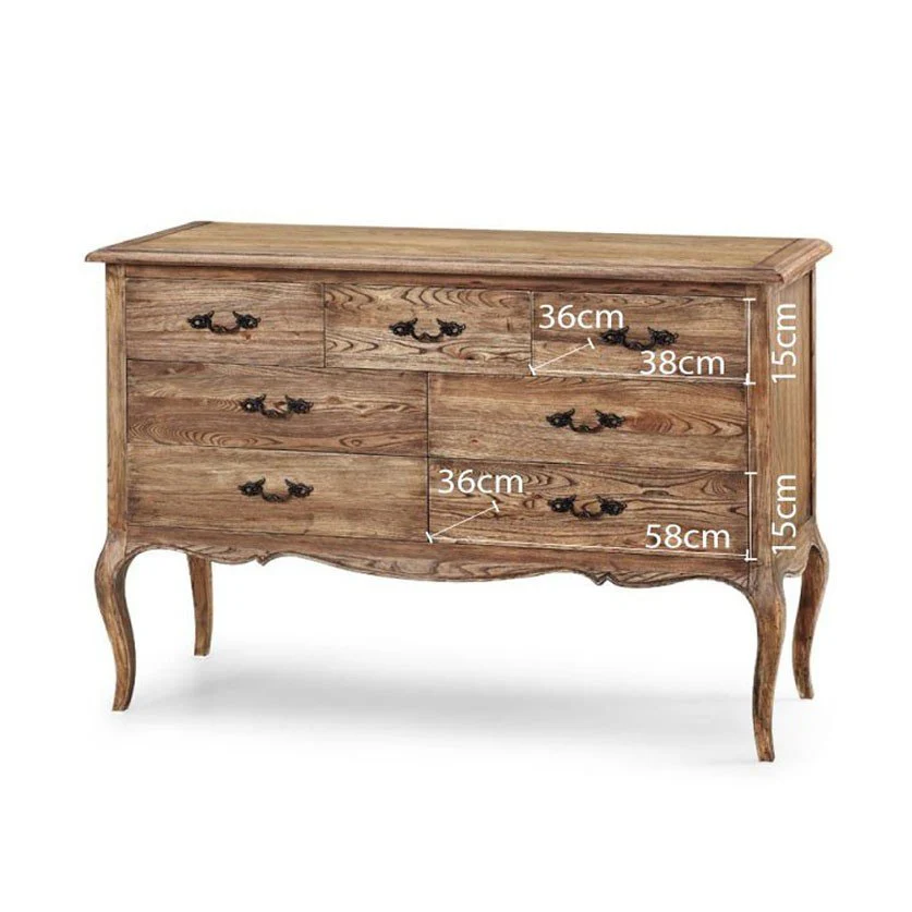 French Provincial Provence 7 Drawer Chest Cabinet - Image 12