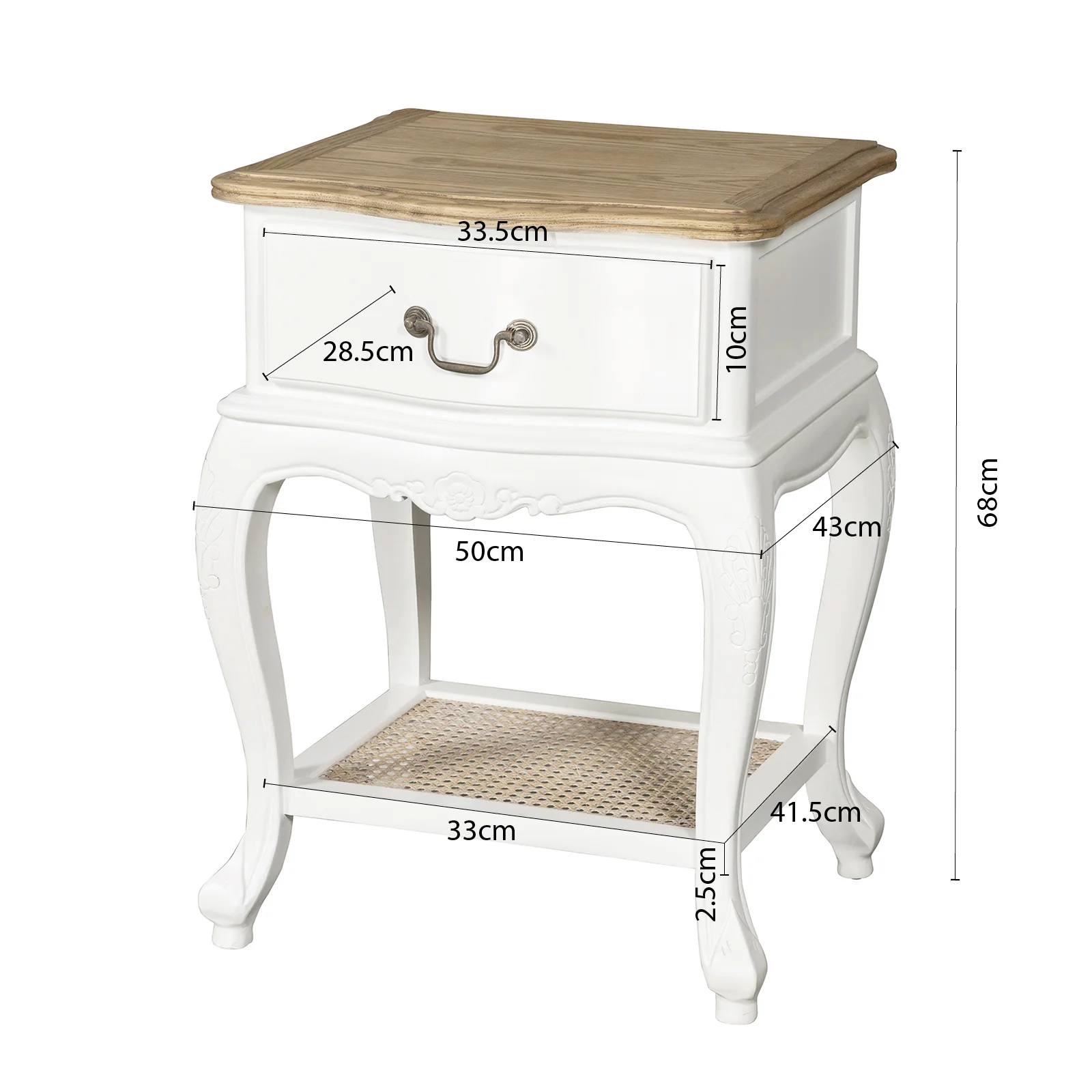 French Provincial Provence Bedside Lamp Table - Image 14