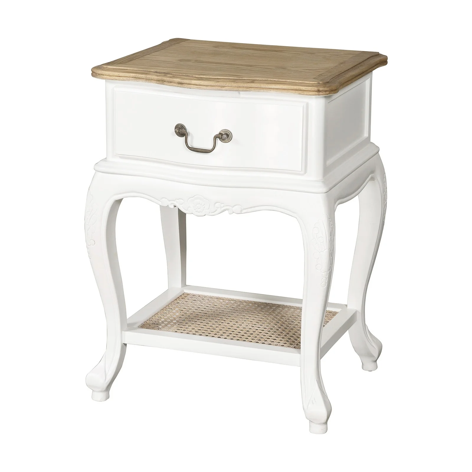 French Provincial Provence Bedside Lamp Table - Image 4