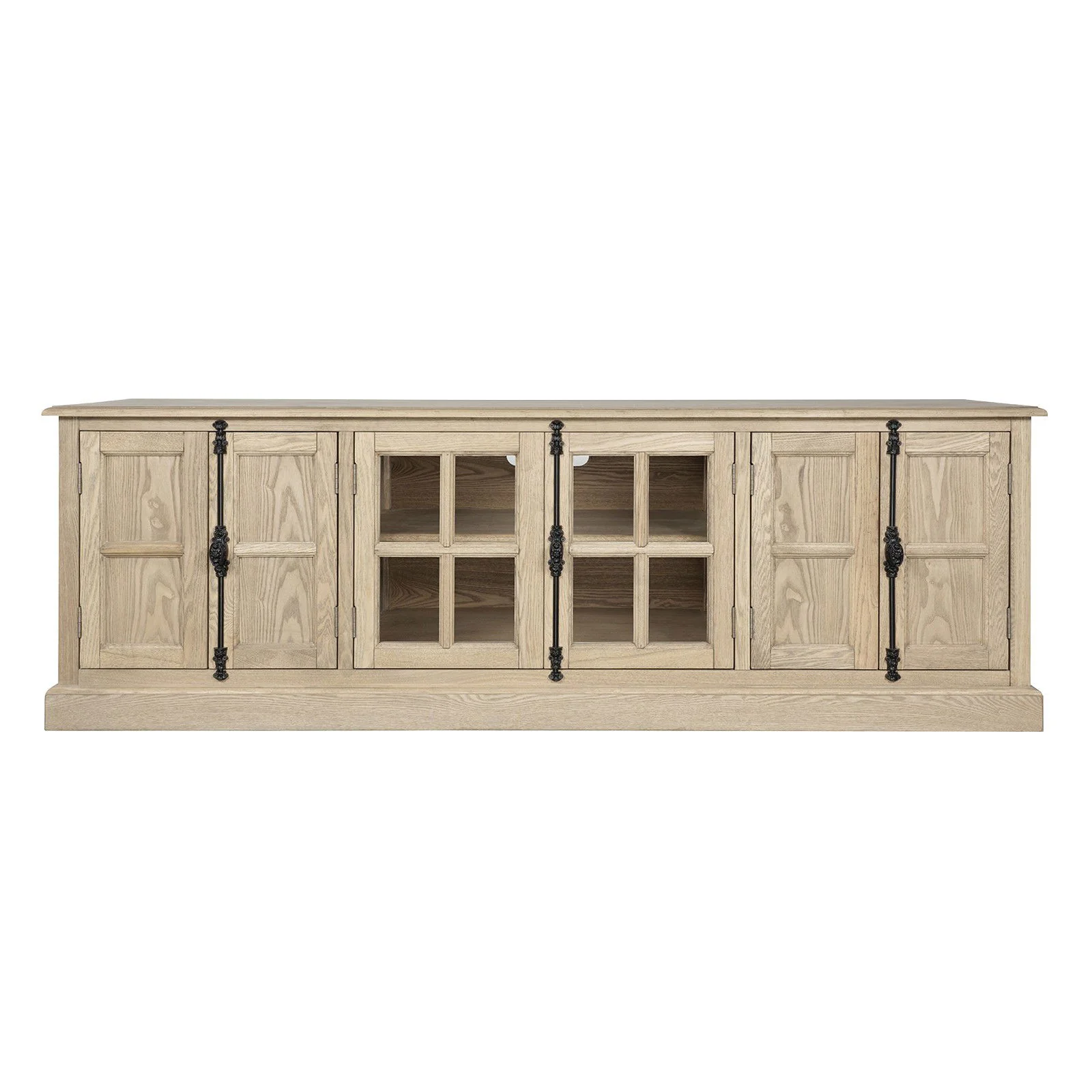 French Provincial Rustic Charm Glass-Door TV Stand Entertainment Unit 200cm Long - Image 28