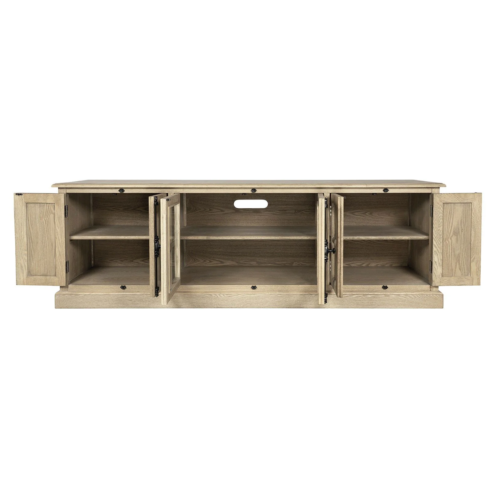 French Provincial Rustic Charm Glass-Door TV Stand Entertainment Unit 200cm Long - Image 31