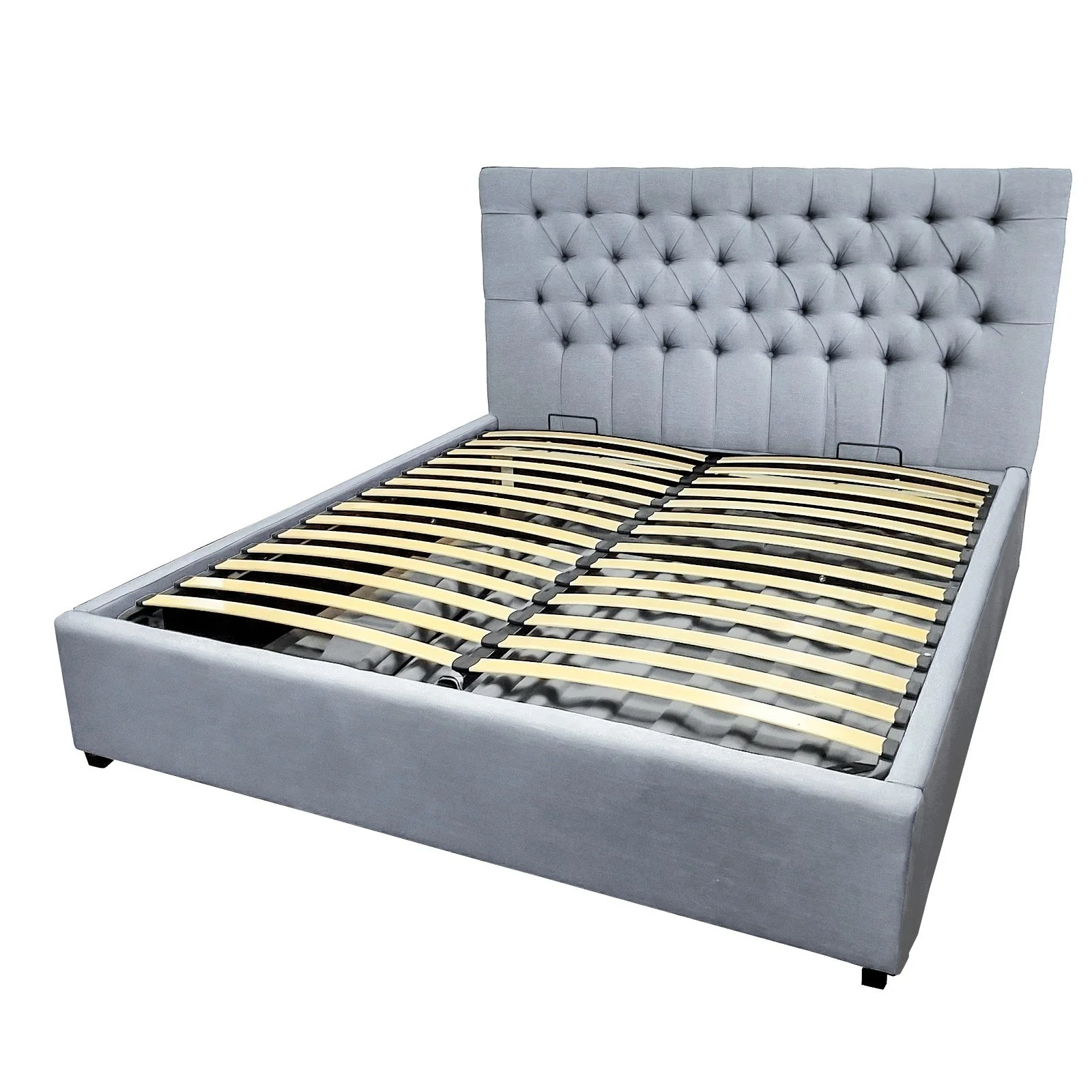 Georgia Queen GAS LIFT Button Tufted Chesterfield Storage Bed Frame - Image 4