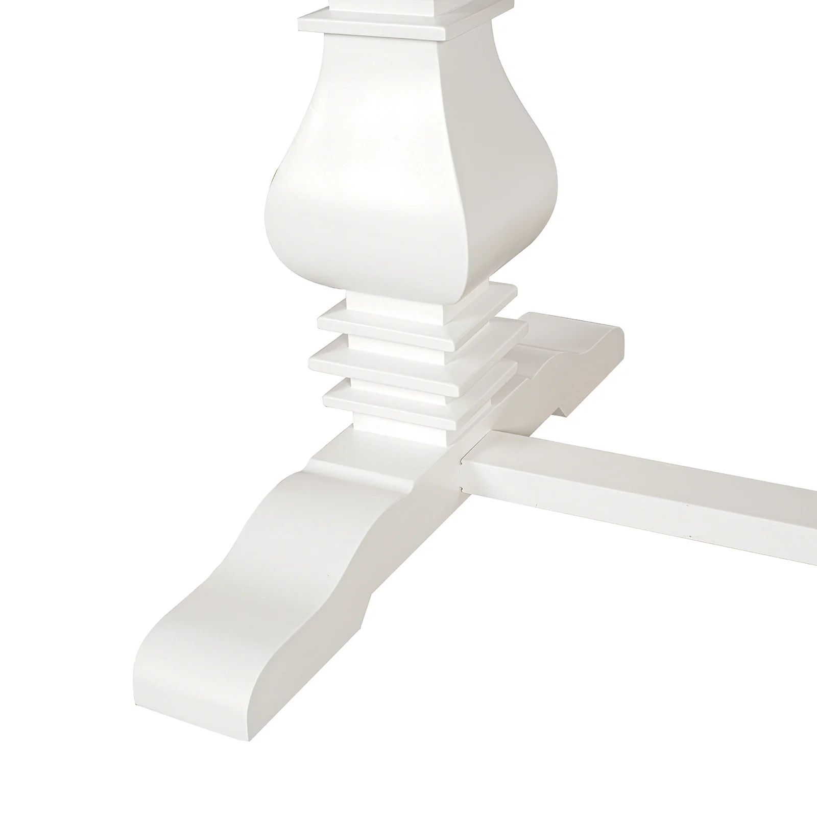 Hamptons 220cm - 320cm Rectangle Extendable Dining Table -  White Trestle Leg Ash Top - Image 13