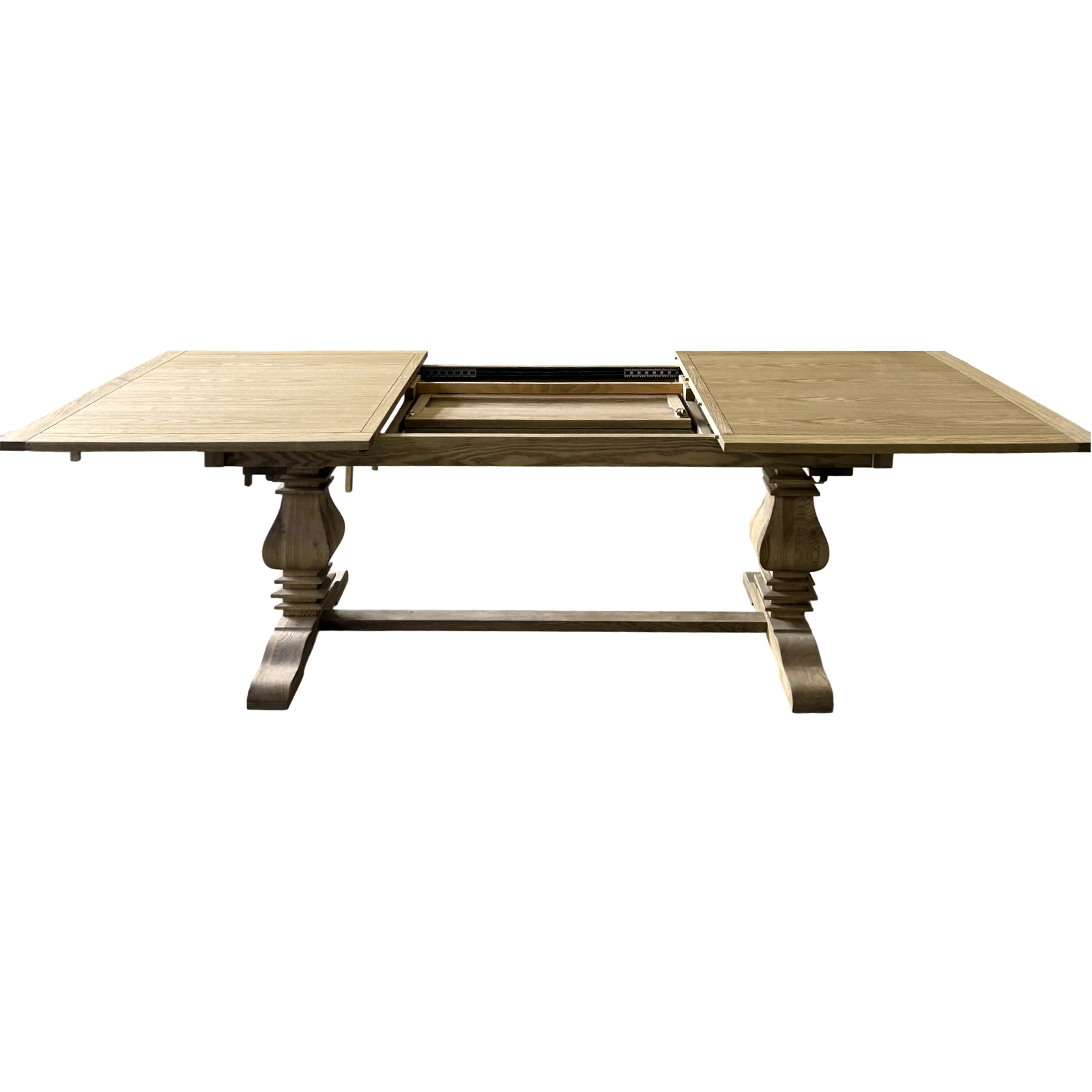Classic Hamptons Natural Ash Extendable Pedestal Dining Table 180–260cm - Image 10