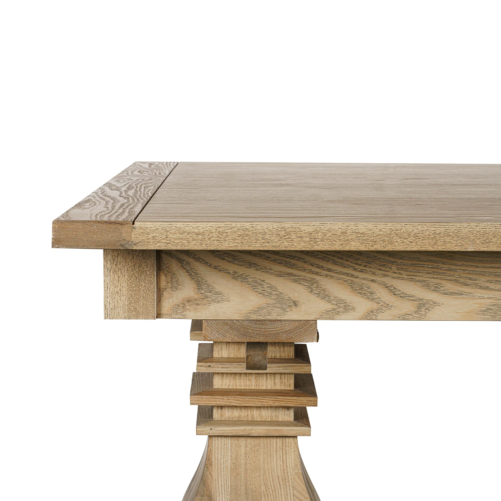 Classic Hamptons Natural Ash Extendable Pedestal Dining Table 180–260cm - Image 11