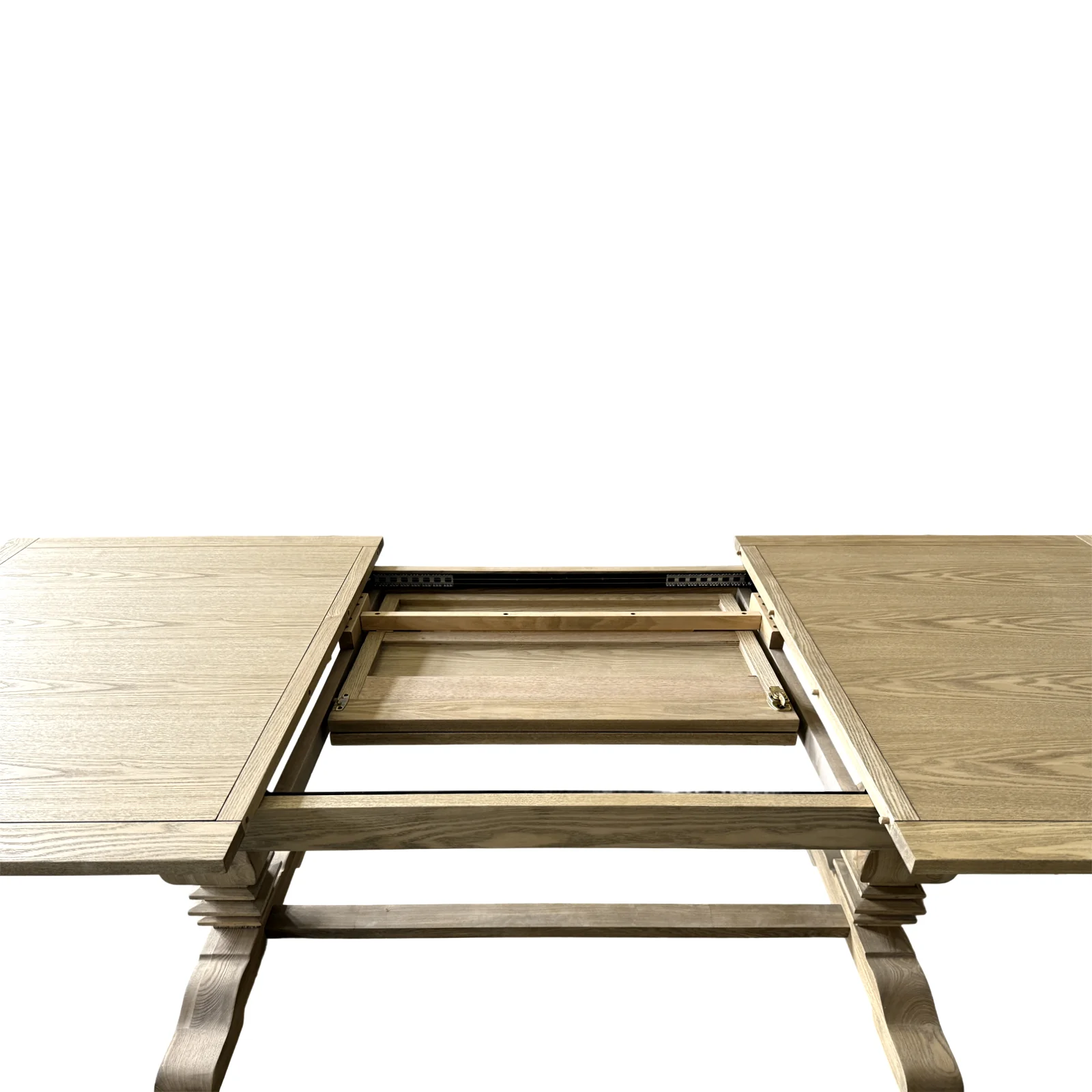 Classic Hamptons Natural Ash Extendable Pedestal Dining Table 180–260cm - Image 12