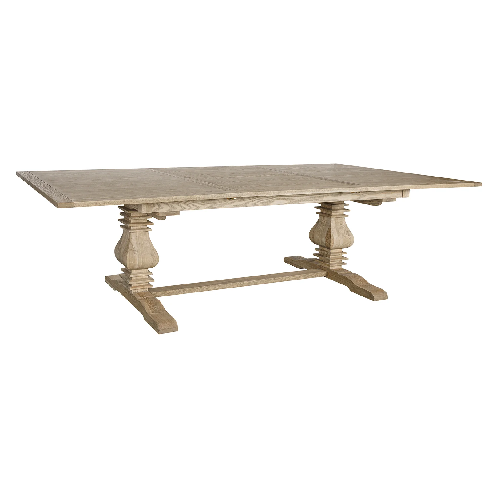 Classic Hamptons Natural Ash Extendable Pedestal Dining Table 180–260cm - Image 7