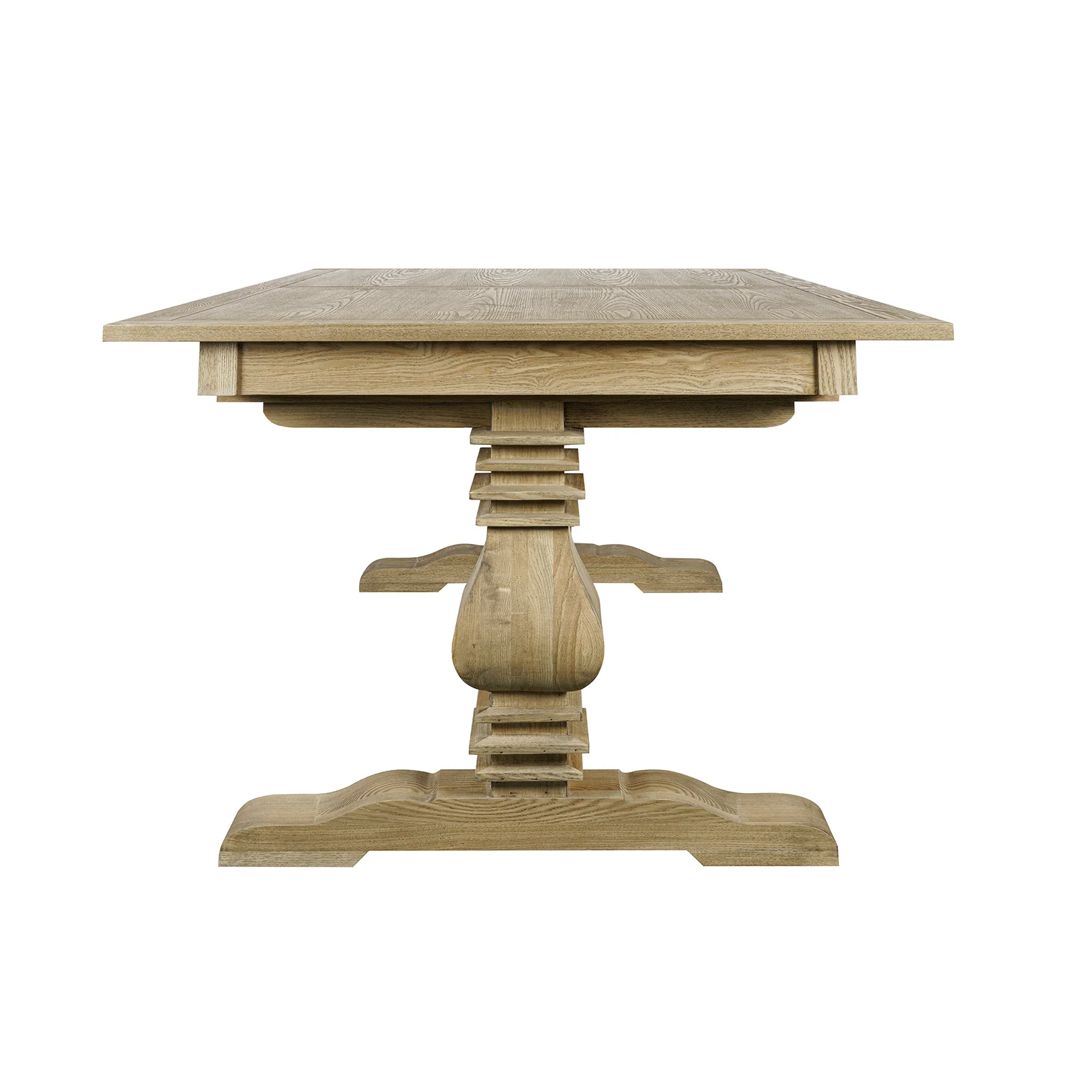 Classic Hamptons Natural Ash Extendable Pedestal Dining Table 180–260cm - Image 8