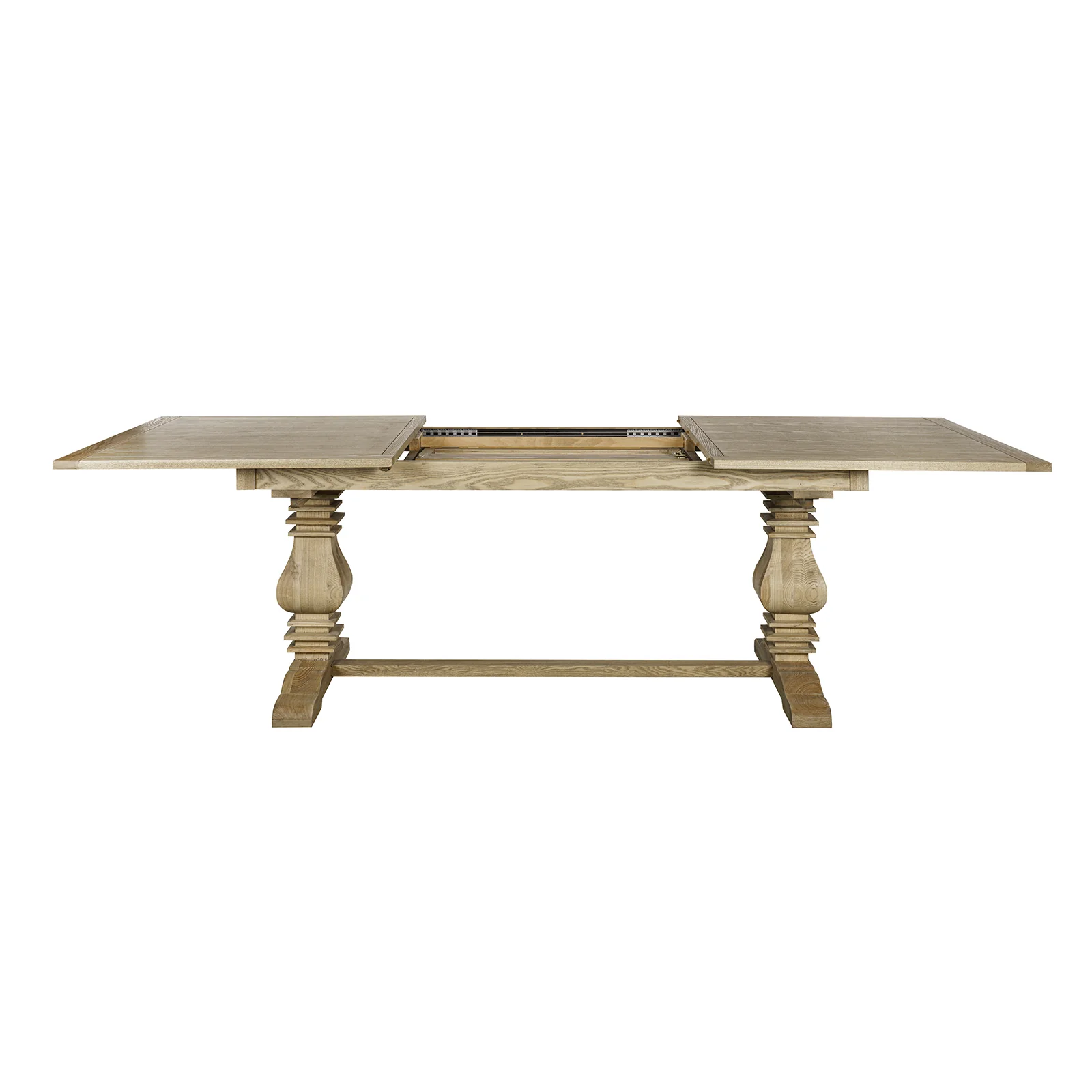 Classic Hamptons Natural Ash Extendable Pedestal Dining Table 180–260cm - Image 9