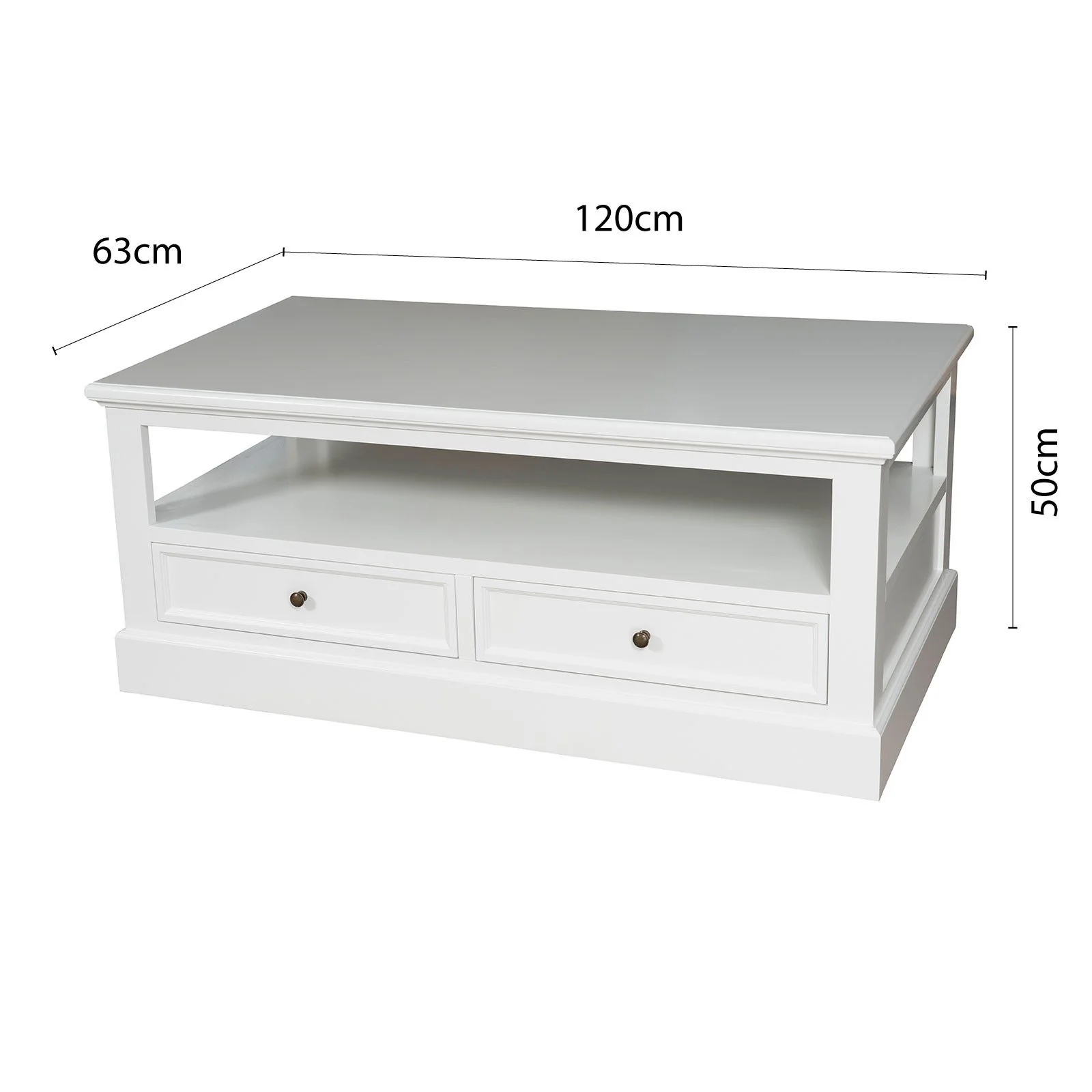 Hamptons Coastal 2 Drawers Coffee Table - Image 11