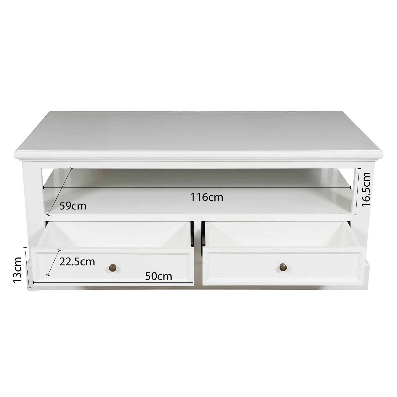 Hamptons Coastal 2 Drawers Coffee Table - Image 12