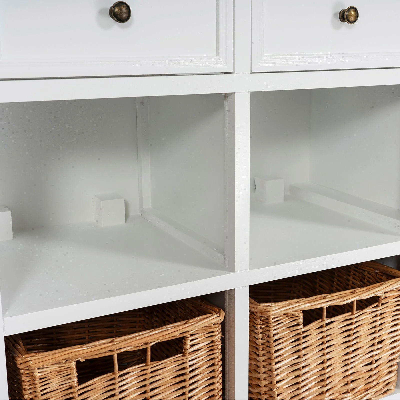 Hamptons Coastal 4 Basket Buffet Sideboard Cabinet - Image 10