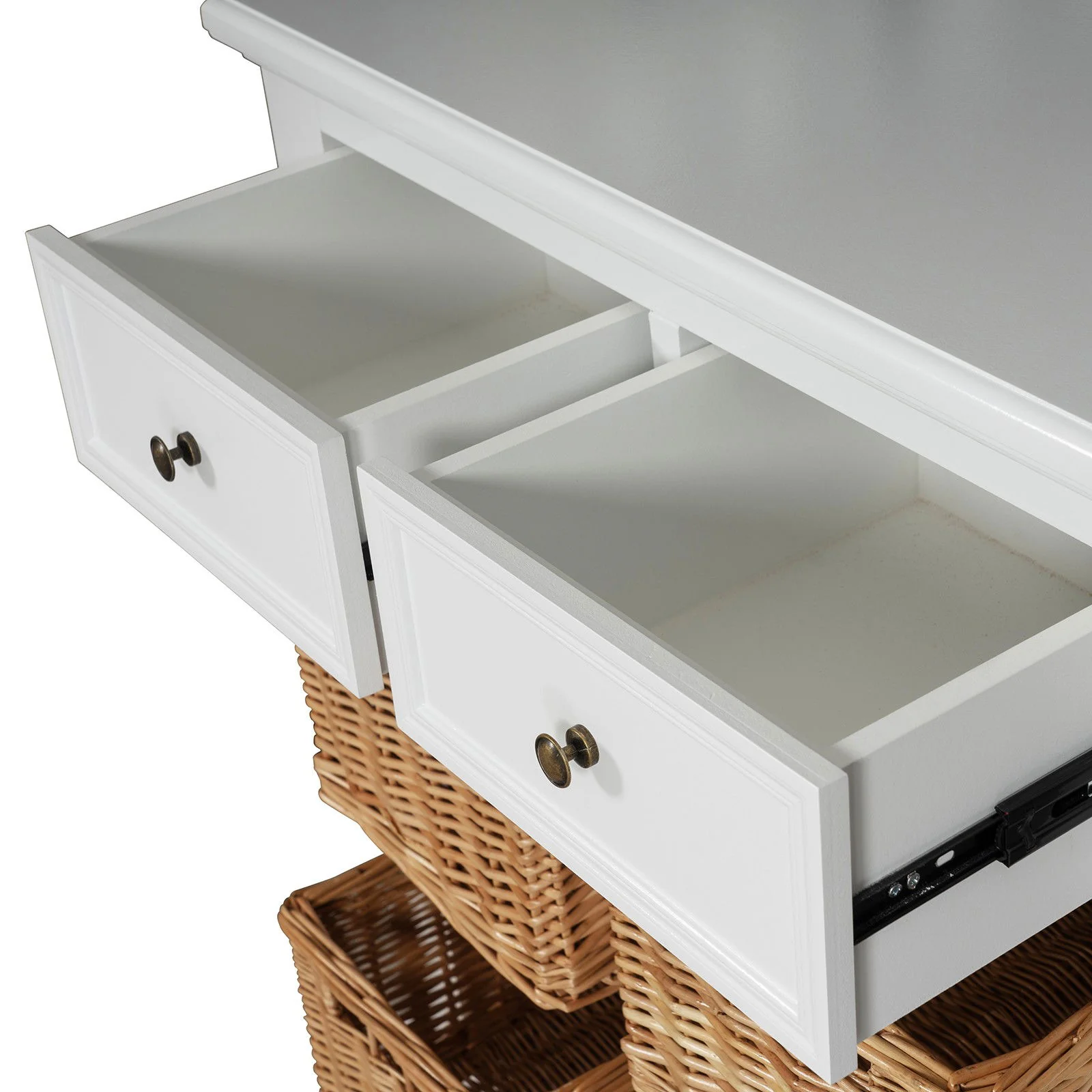Hamptons Coastal 4 Basket Buffet Sideboard Cabinet - Image 8