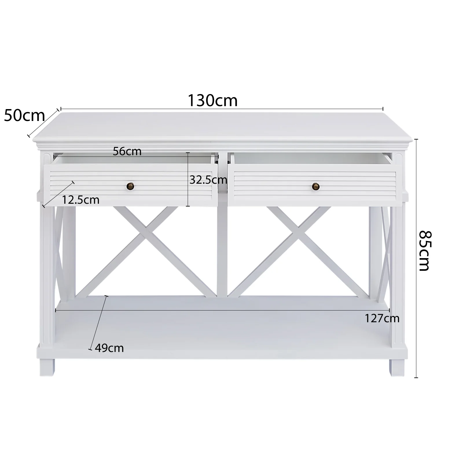 Hamptons Coastal Beach Cross Console Hall Table - Image 10
